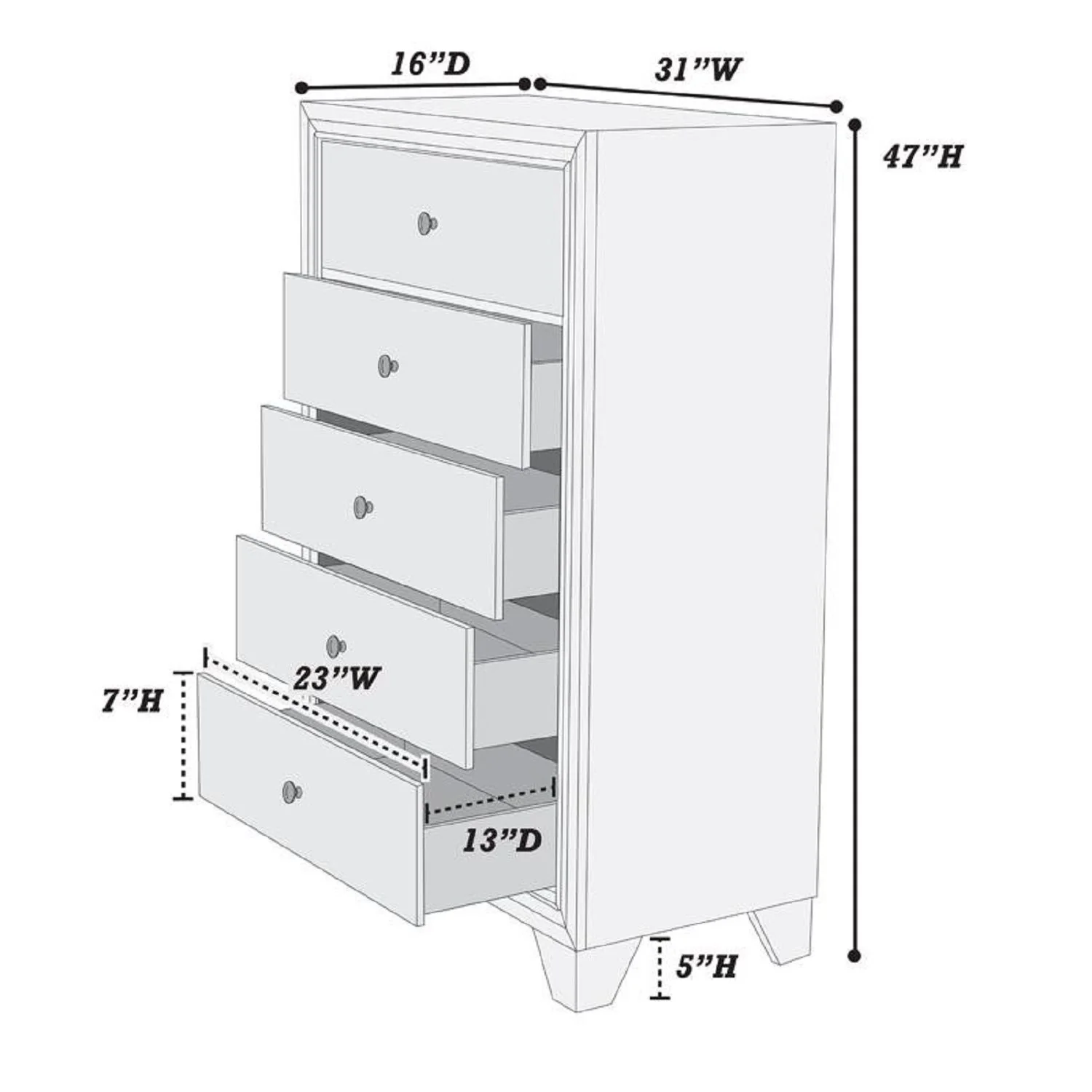 1 Piece Chest Knob Handles Drawers Furniture Storage - Brown - Image 4