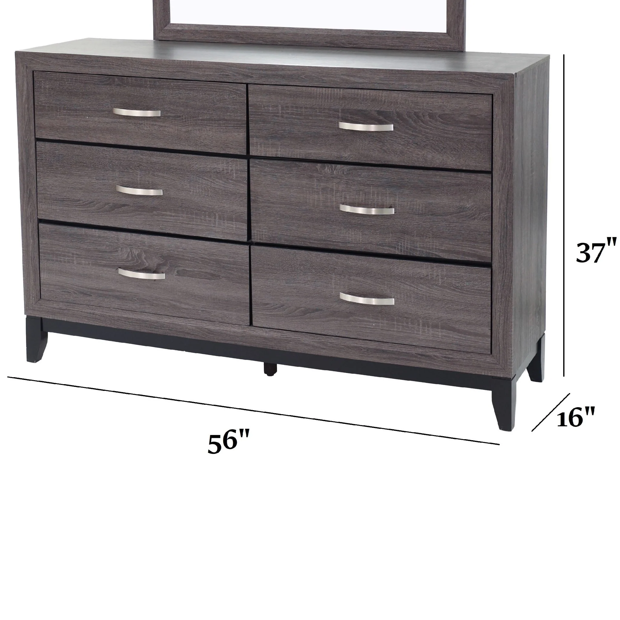 1 Piece Dresser Bedroom Furniture - Gray - Image 2