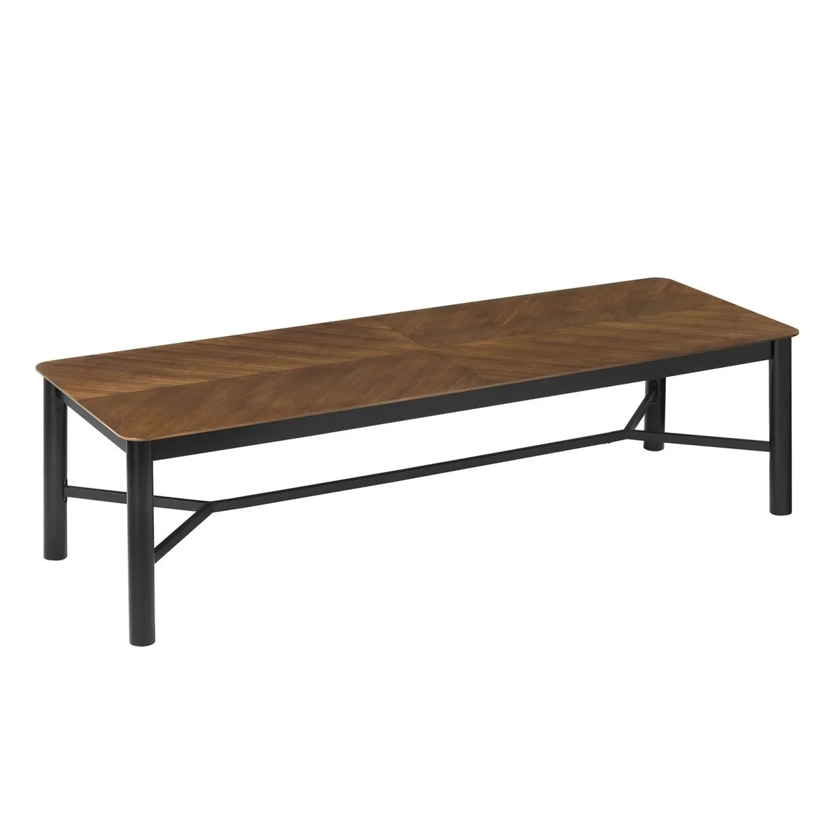 110 Inch Walnut Chevron Wood Dining Table