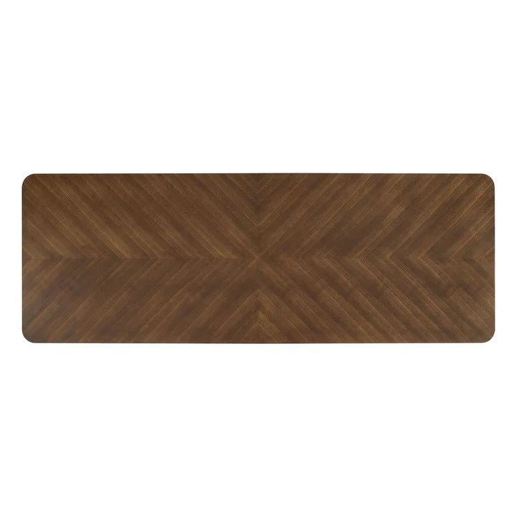 110 Inch Walnut Chevron Wood Dining Table - Image 3