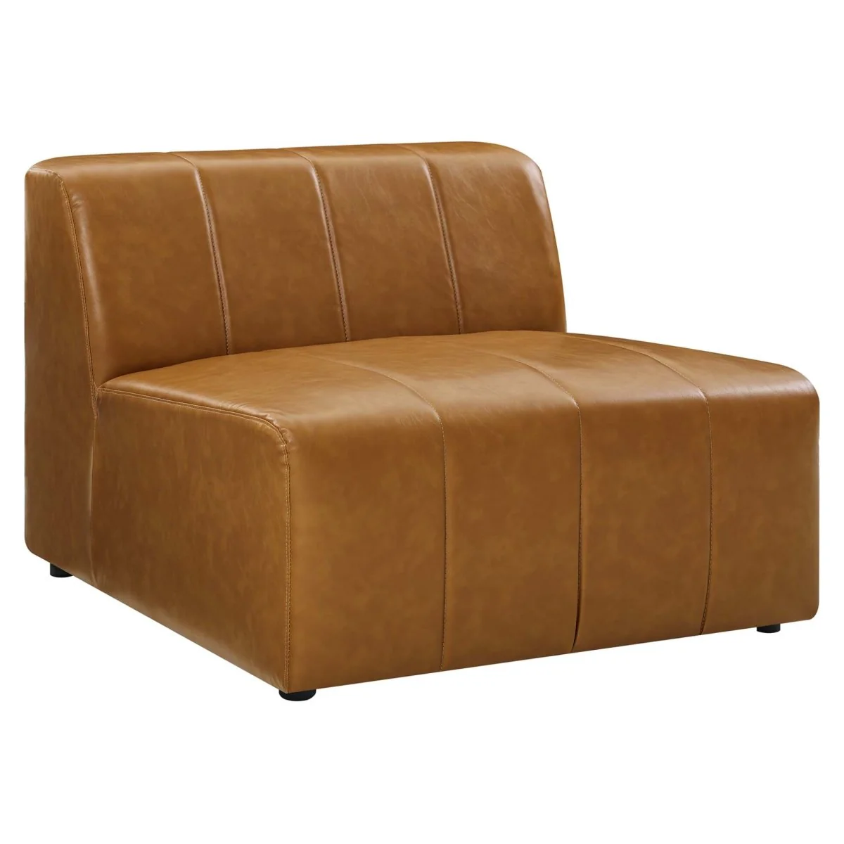 130-Inch Bartlett Vegan Leather 6-Piece Modular Sectional Sofa in Tan - Image 4
