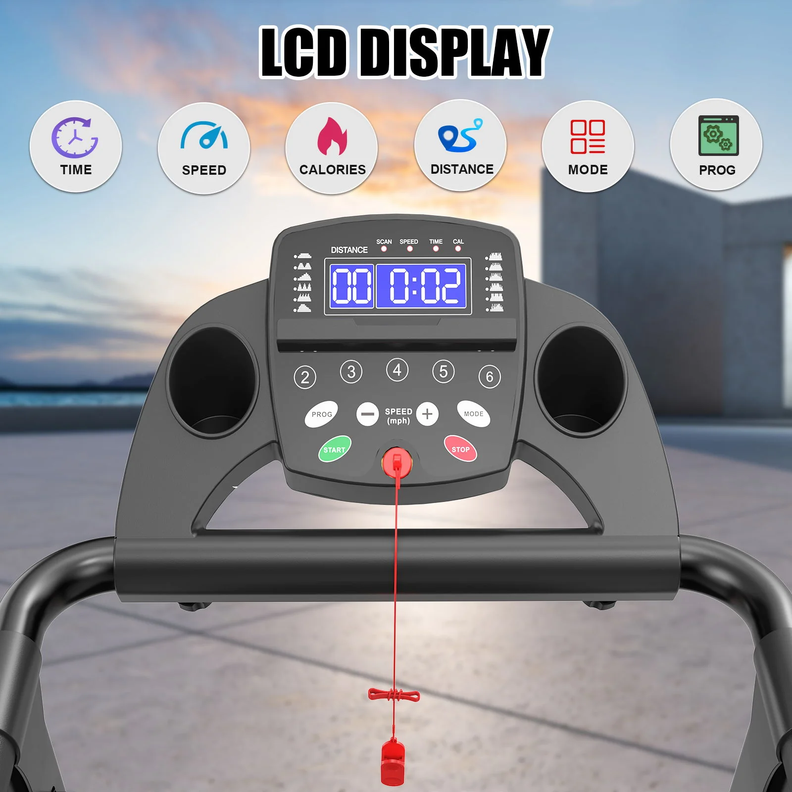 2.5Hp Portable Treadmill With Handles, App Control & LED Display - Black - Image 7