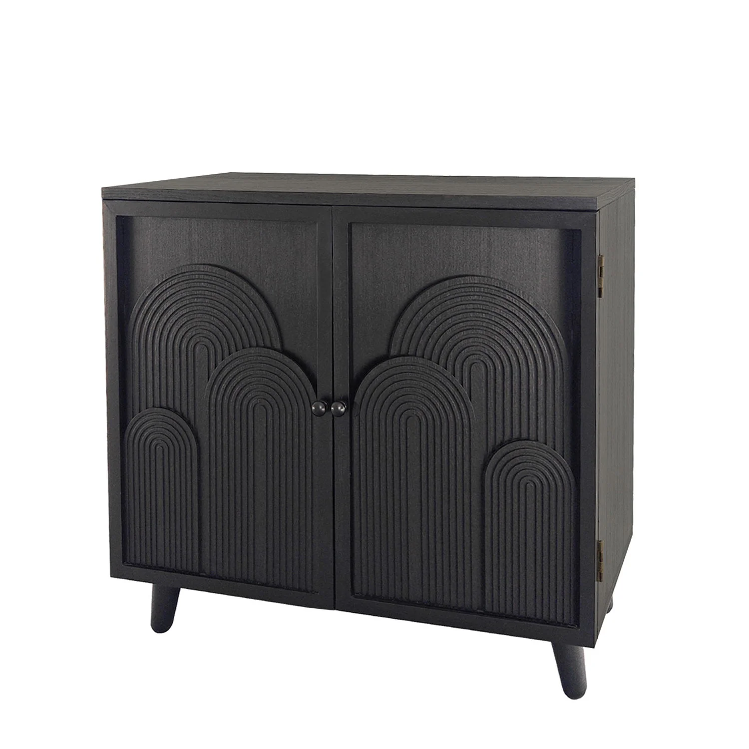2 Door Accent Cabinet Storage Cabinet With Adjustable Shelf - Black - Image 6