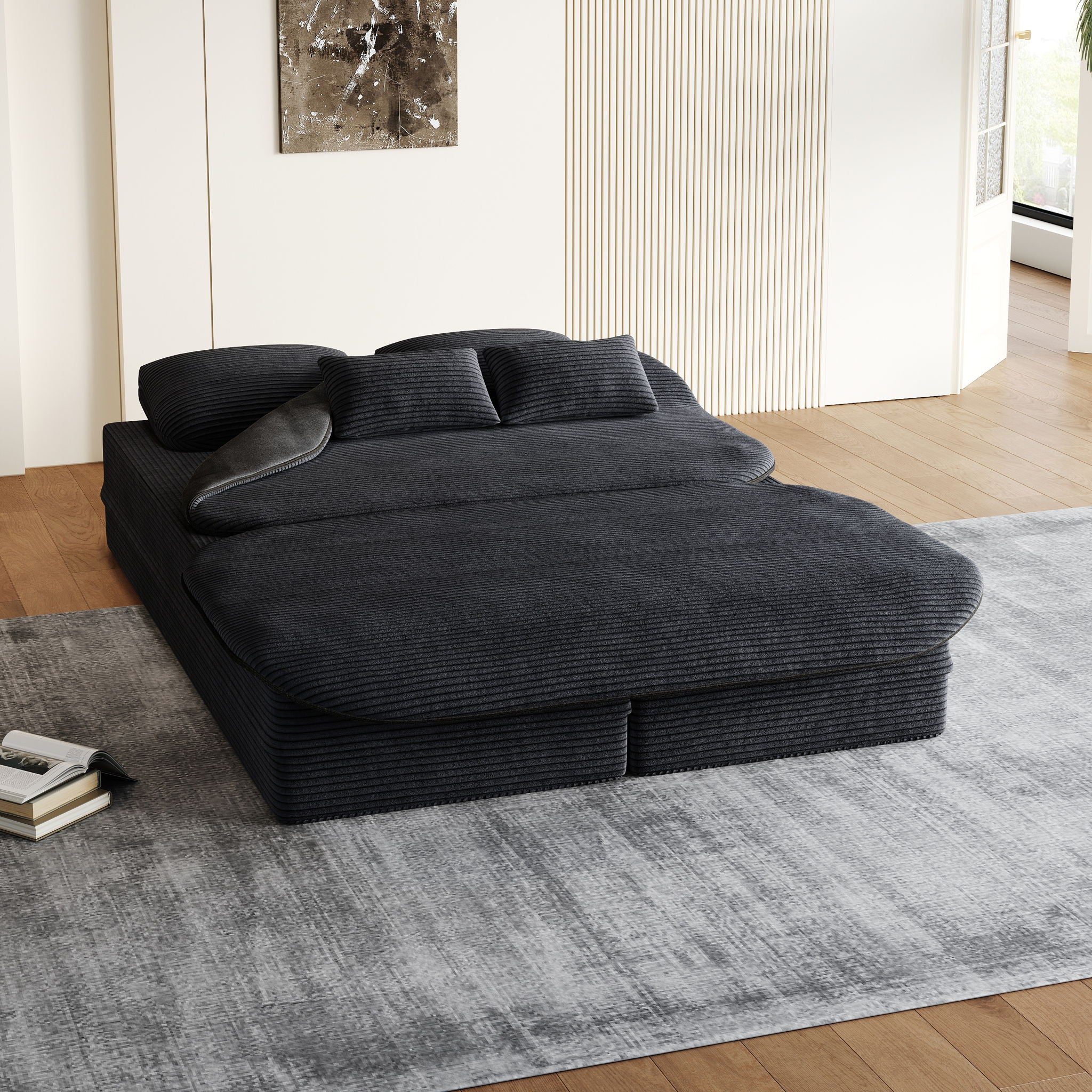 2 In 1 Foldable Sofa Bed With Multi Functional Blanket - Image 18