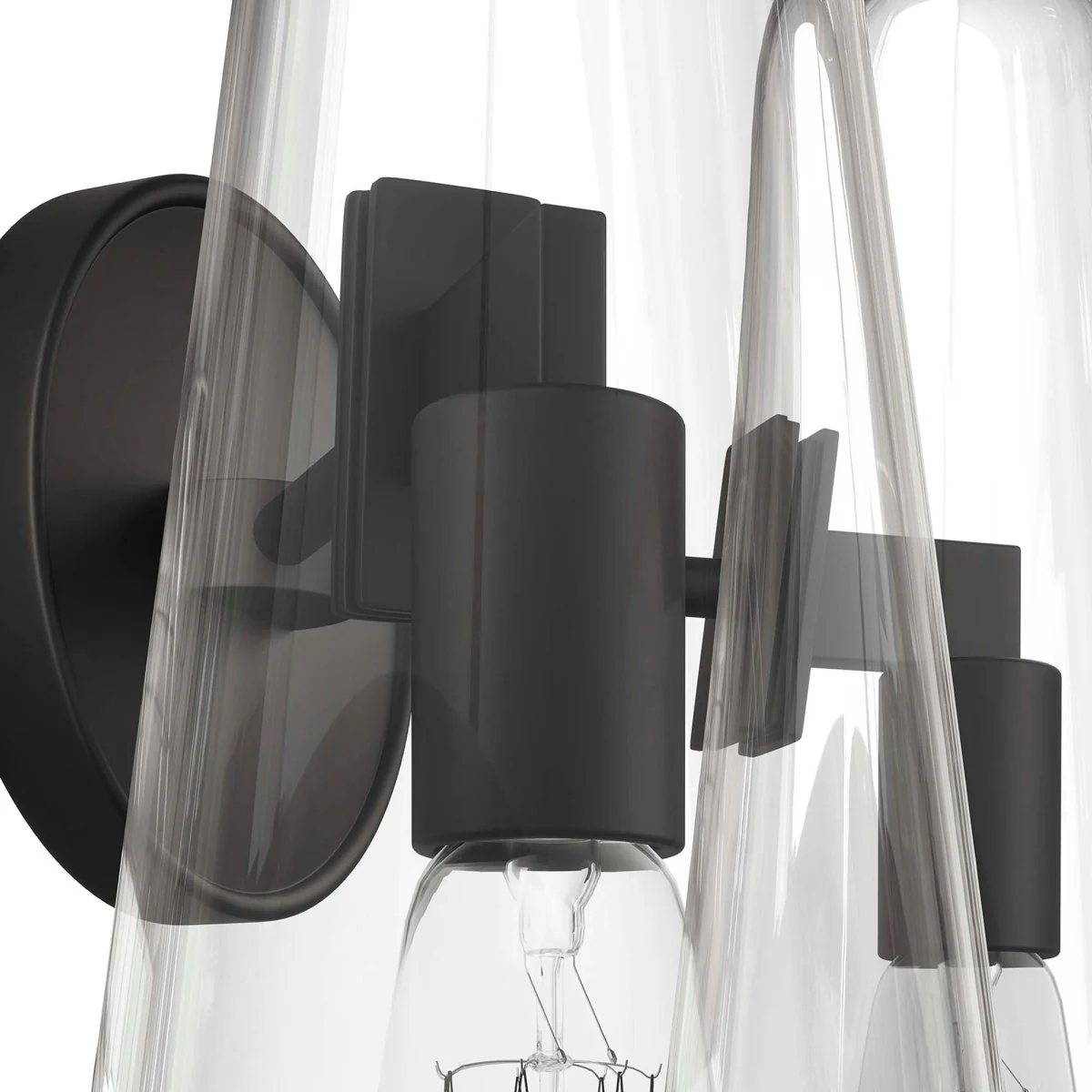 2-Light Double Glass Cone Wall Sconce – Modern Indoor Vanity & Hallway Lighting Fixture - Image 18
