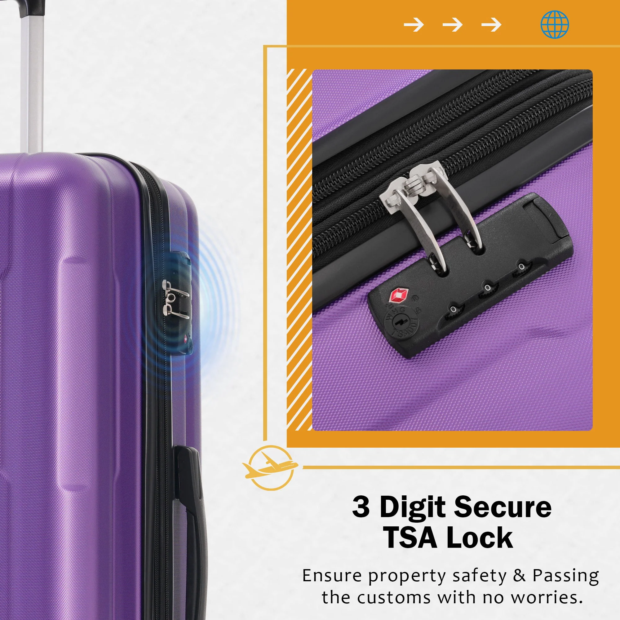 2 Piece Luggage Set With Bags Expanable Spinner Wheels ABS Lightweight Suitcase With Tsa Lock 20" / 24" - Image 19