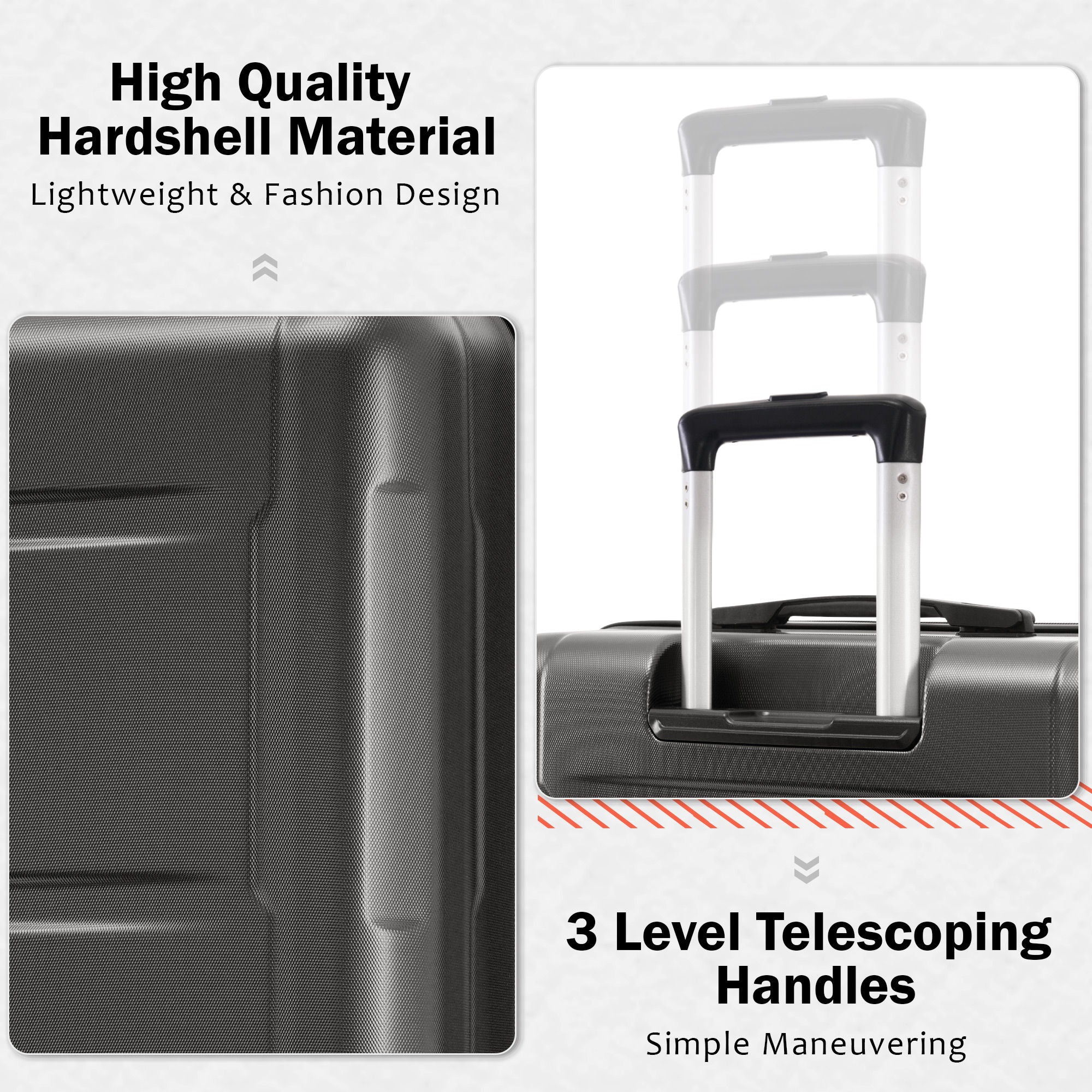 2 Piece Luggage Set With Bags Expanable Spinner Wheels ABS Lightweight Suitcase With Tsa Lock 20" / 24" - Image 22