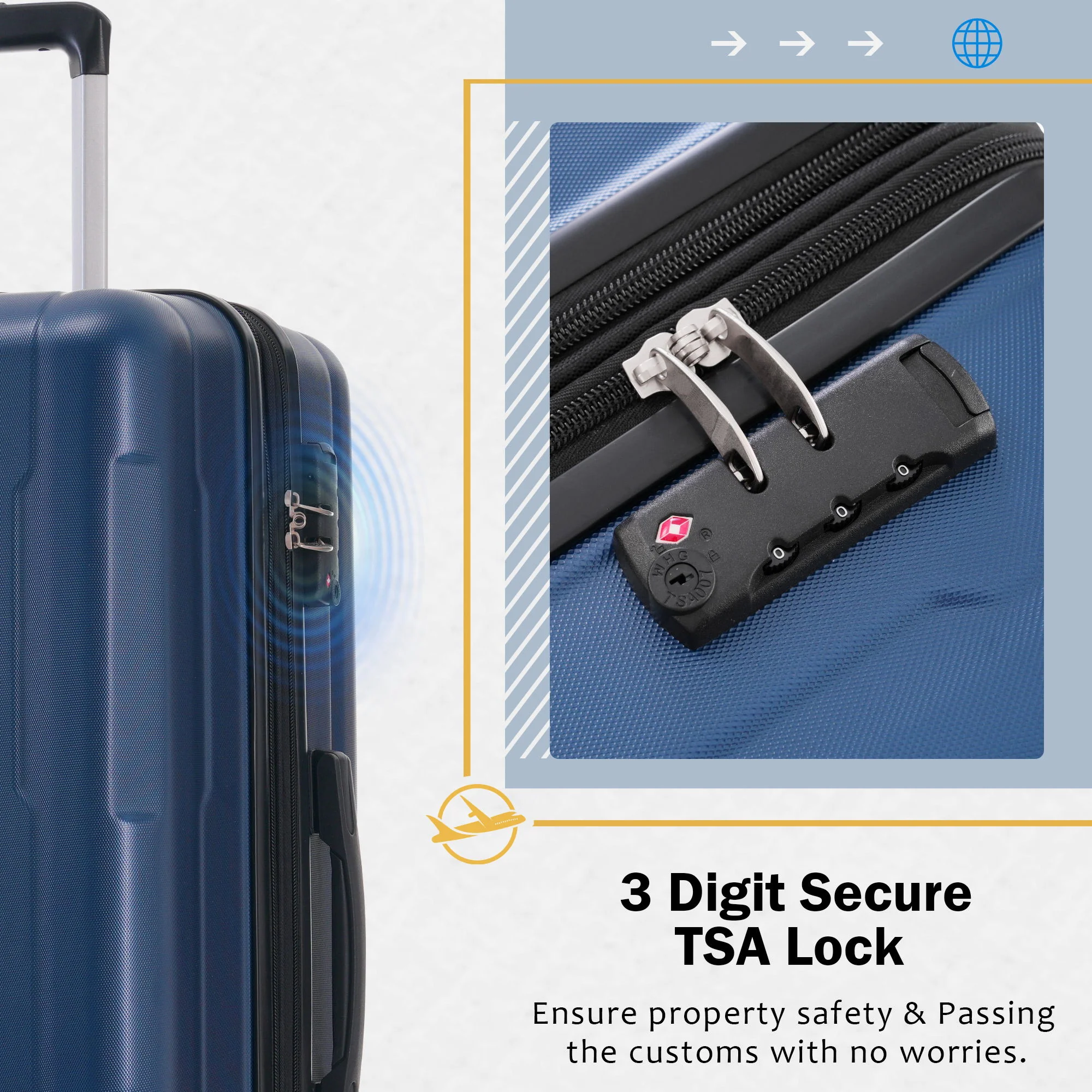 2 Piece Luggage Set With Bags Expanable Spinner Wheels ABS Lightweight Suitcase With Tsa Lock 20" / 24" - Image 26