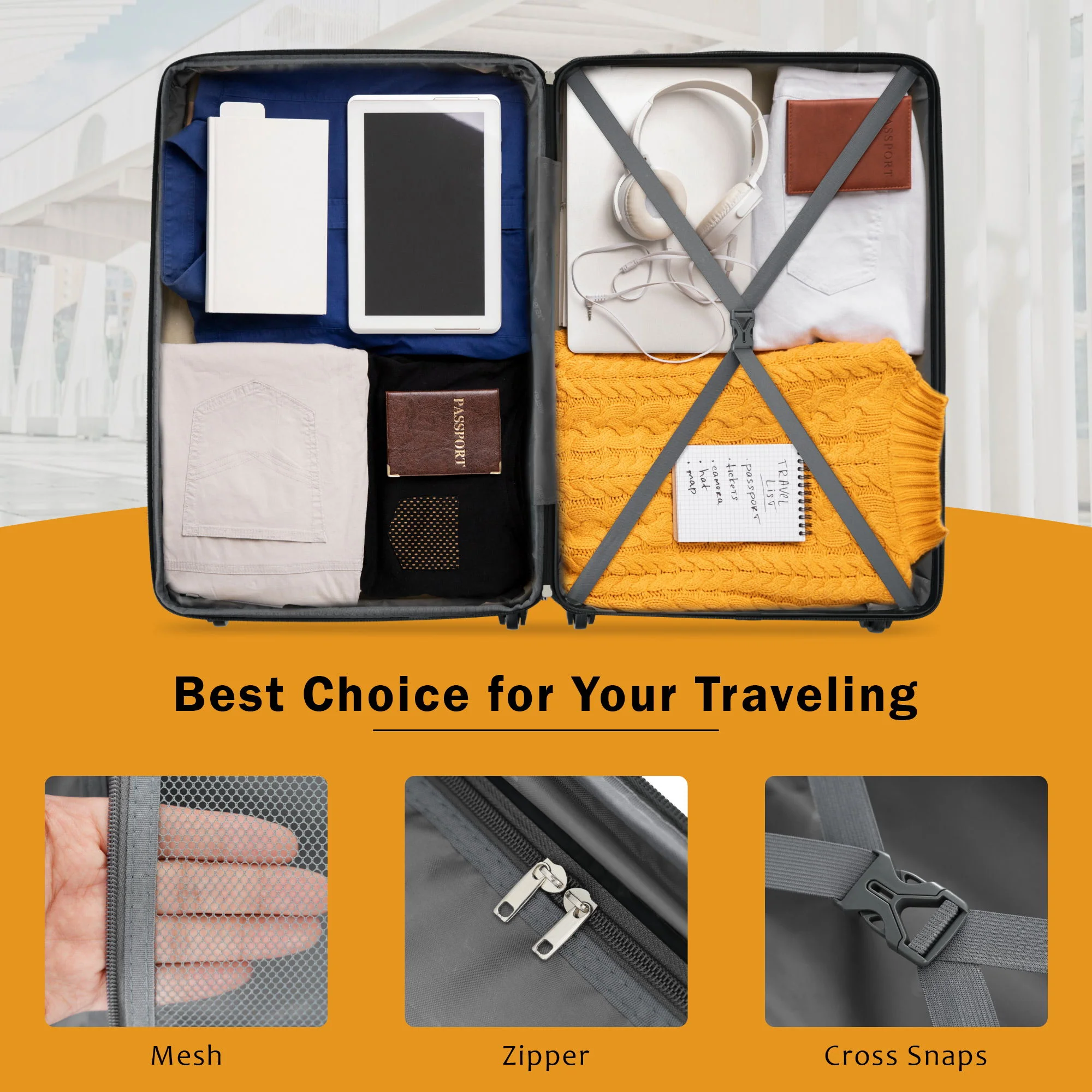 2 Piece Luggage Set With Bags Expanable Spinner Wheels ABS Lightweight Suitcase With Tsa Lock 20" / 28" - Image 29