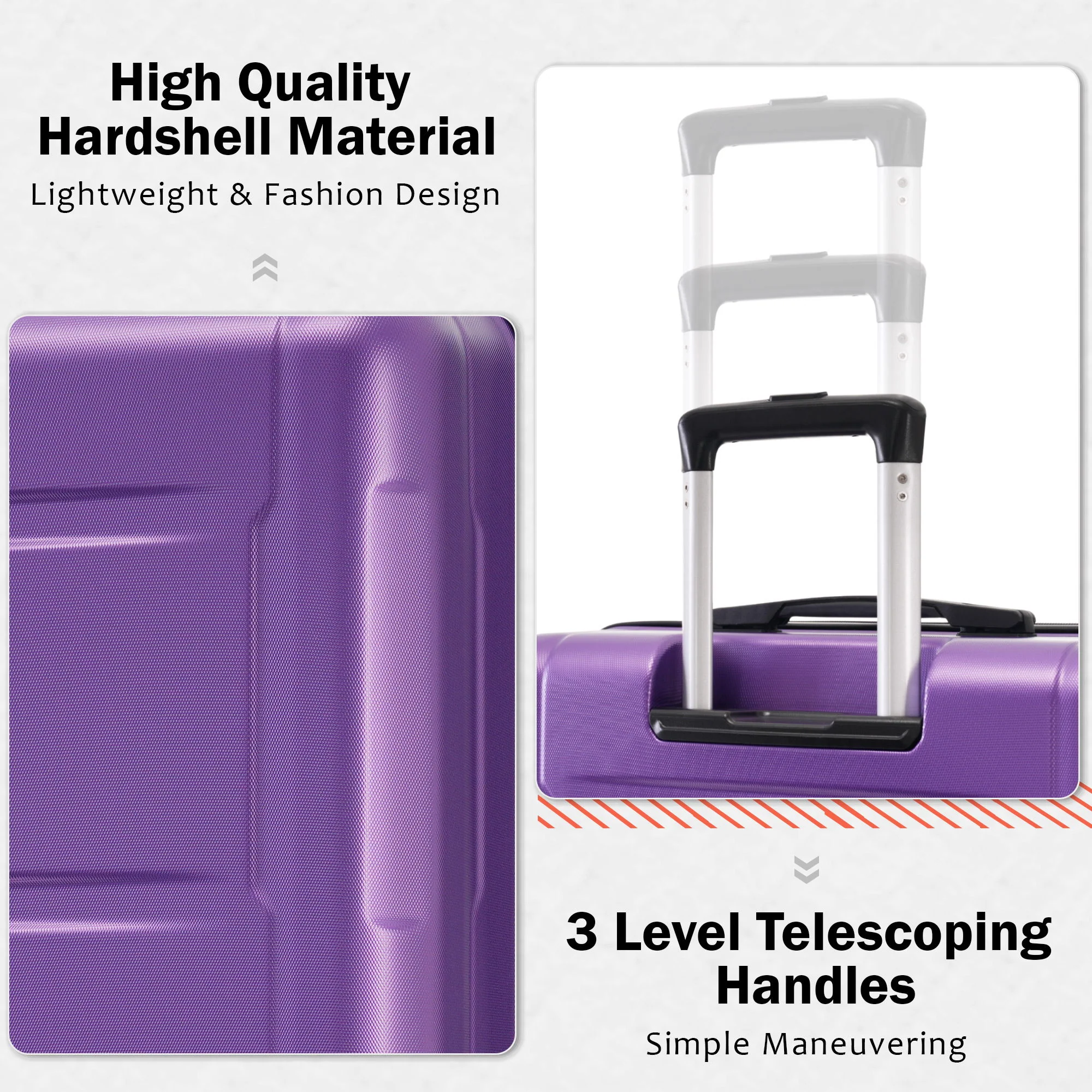 2 Piece Luggage Set With Bags Expanable Spinner Wheels ABS Lightweight Suitcase With Tsa Lock 20" / 28" - Image 37