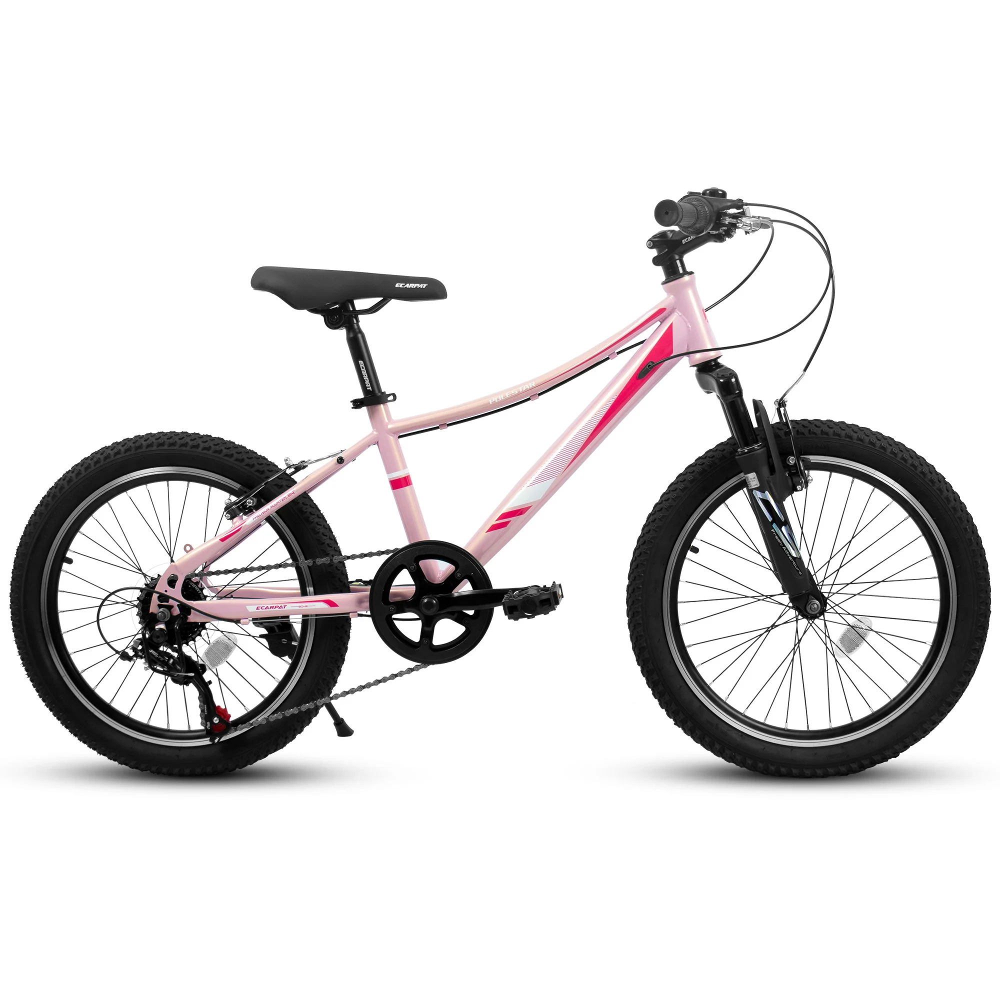 20" Children's Bicycle Shock Absorbing Front Fork 7 Speed V Brakes Mountain Tire Boys And Girls Kids Bike For Outdoor Adventure - Pink - Image 4
