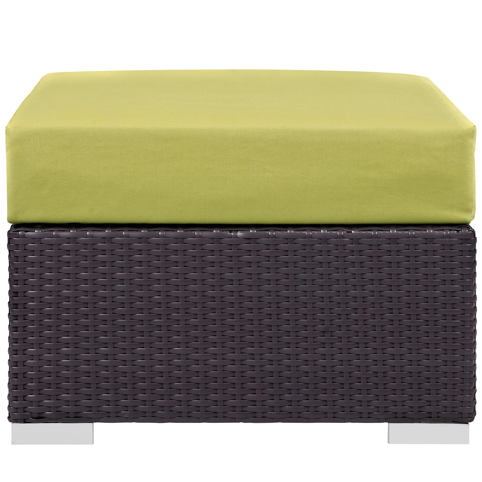 25" Outdoor Patio Wicker Square Ottoman for Seating and Footrest, Durable Rattan - Image 11