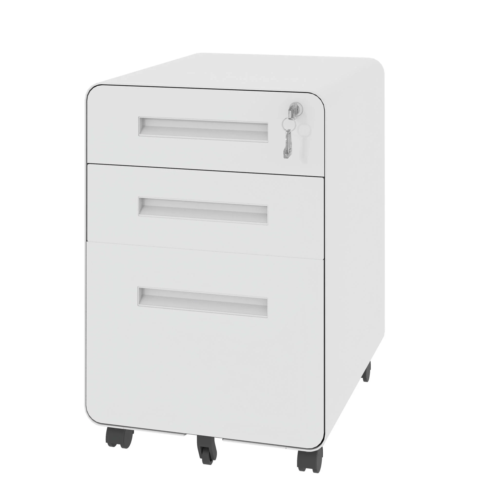 3-Drawer Mobile File Cabinet With Lock, On Casters, Holds A4/Letter Files - Image 11