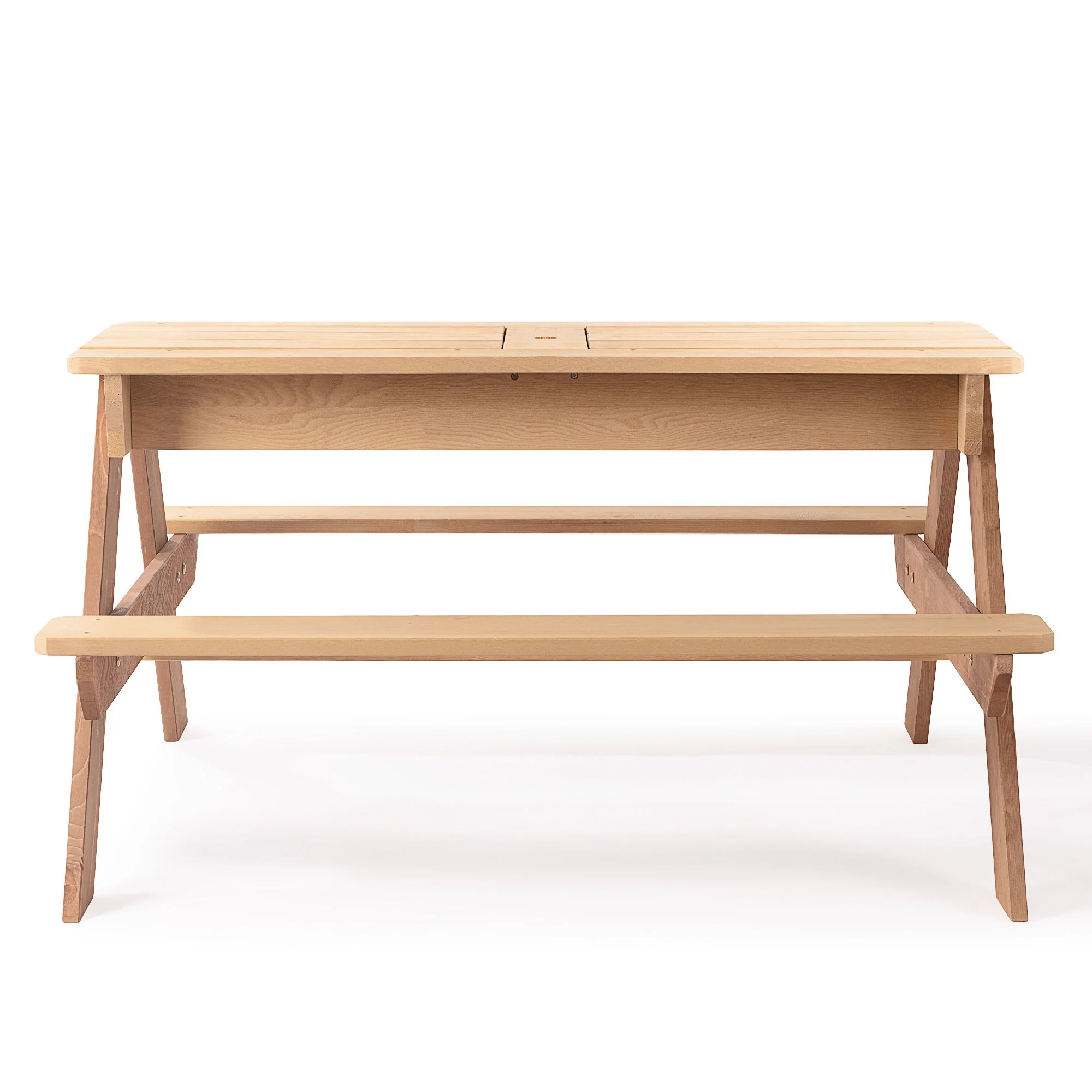 3-In-1 Kids Outdoor Wooden Picnic Table With Umbrella, Convertible Sand & Water, ASTM & CPSIA Certification - Image 12