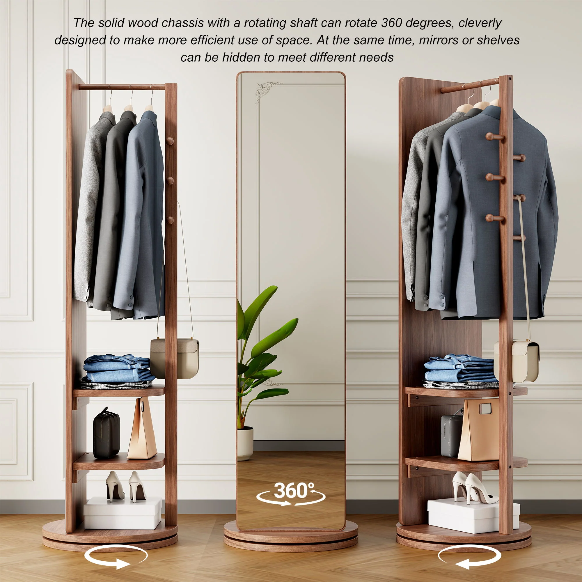 3 In 1 Multifunctional Full Length Clothing Mirror - Image 5