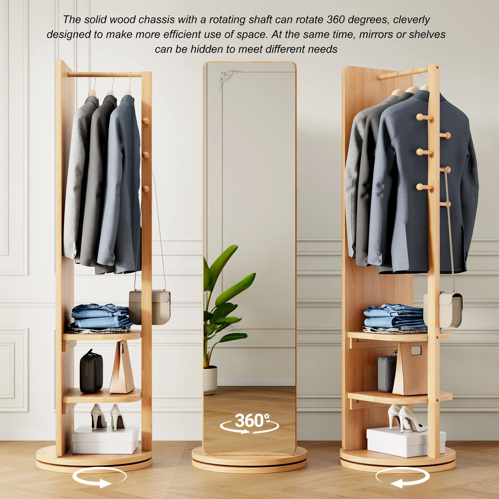 3 In 1 Multifunctional Full Length Clothing Mirror - Image 7