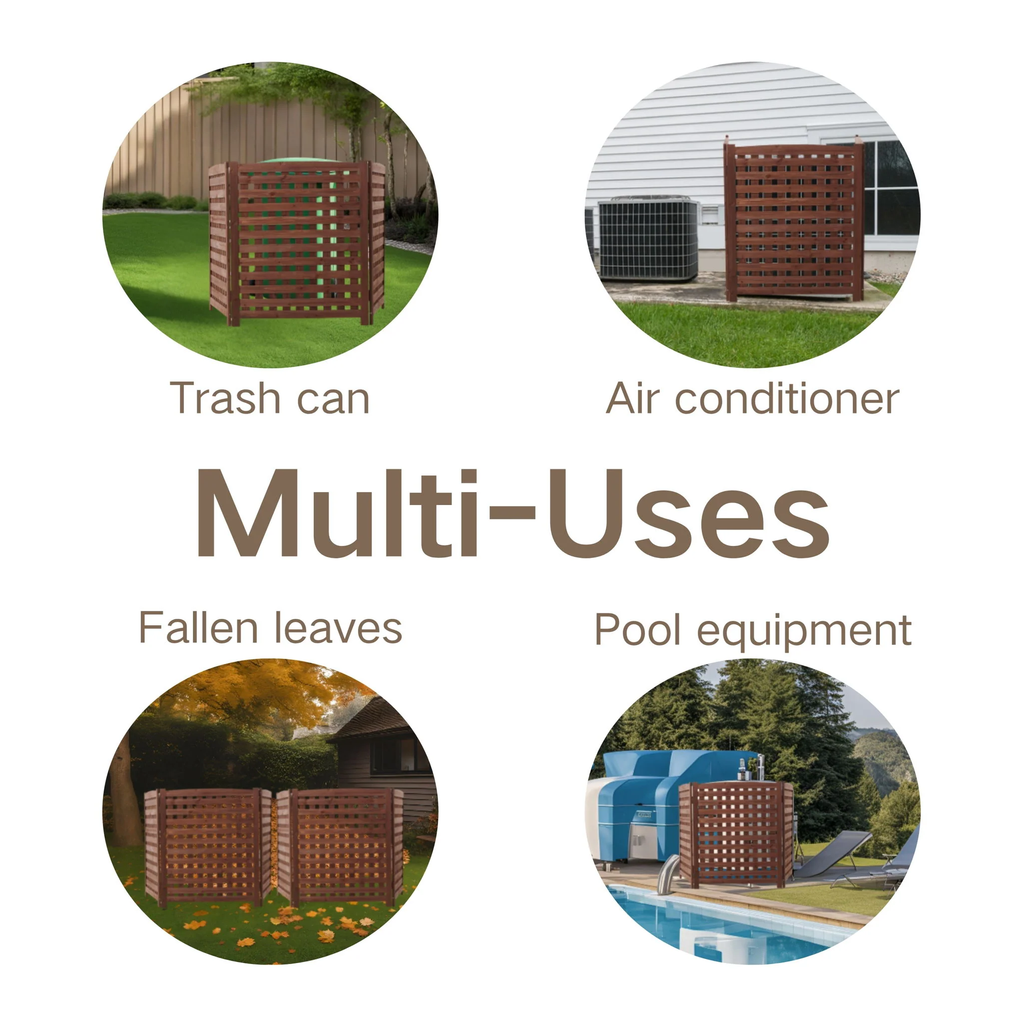 3 Panel Outdoor Air Conditioner Fence Screen - Image 5