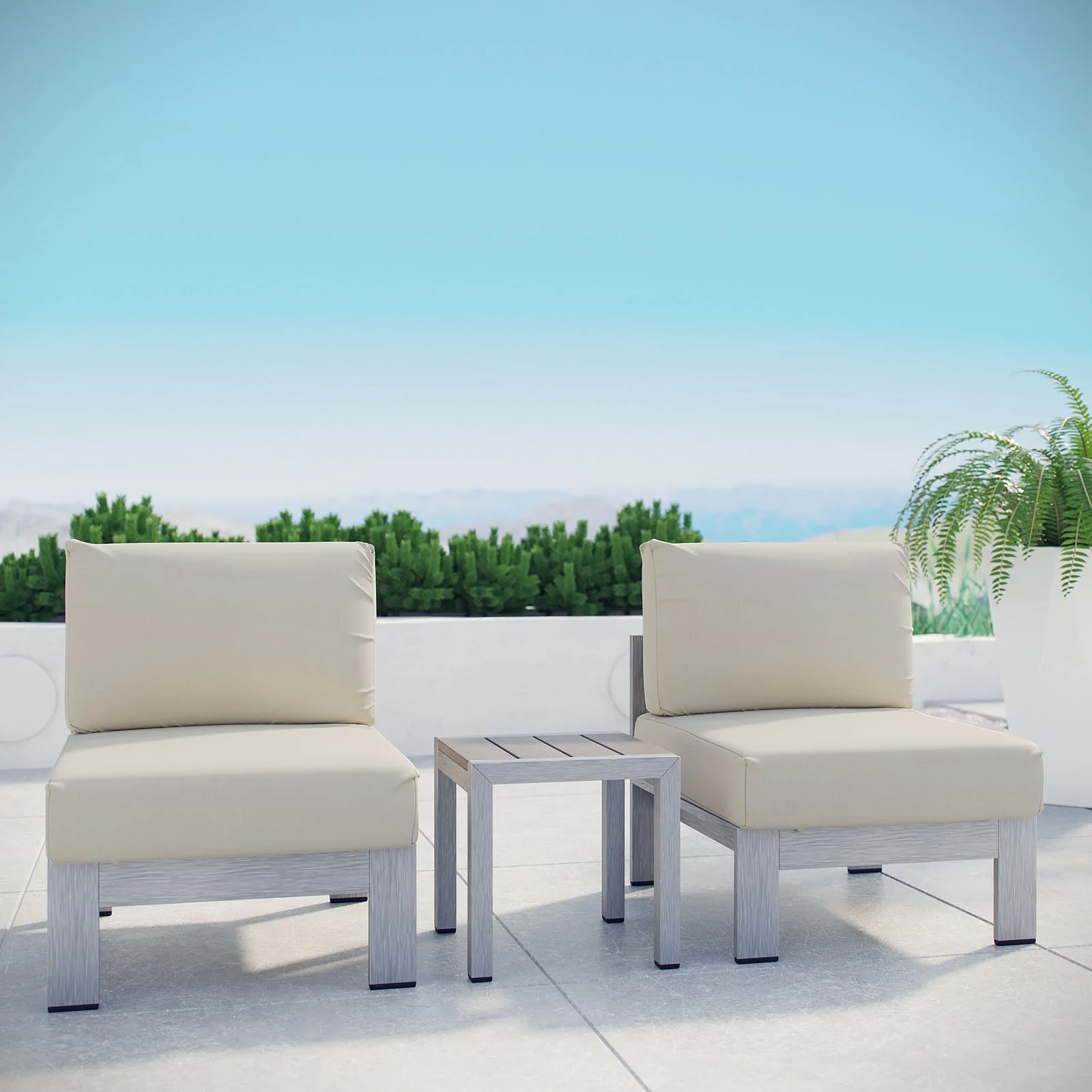 3-Piece Aluminum Patio Sectional Sofa Set with Cushions and Aluminum Frame - Image 12