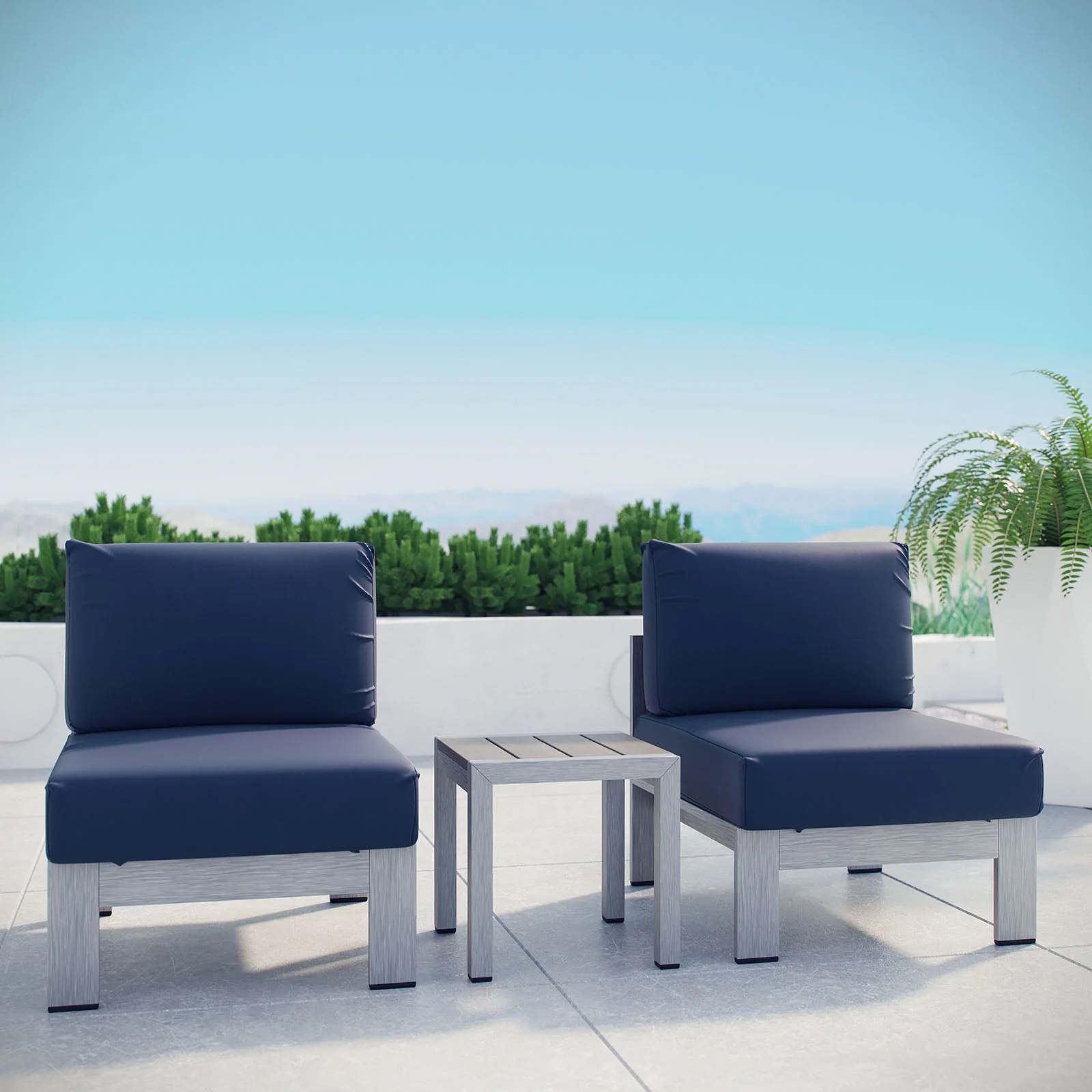 3-Piece Aluminum Patio Sectional Sofa Set with Cushions and Aluminum Frame - Image 18