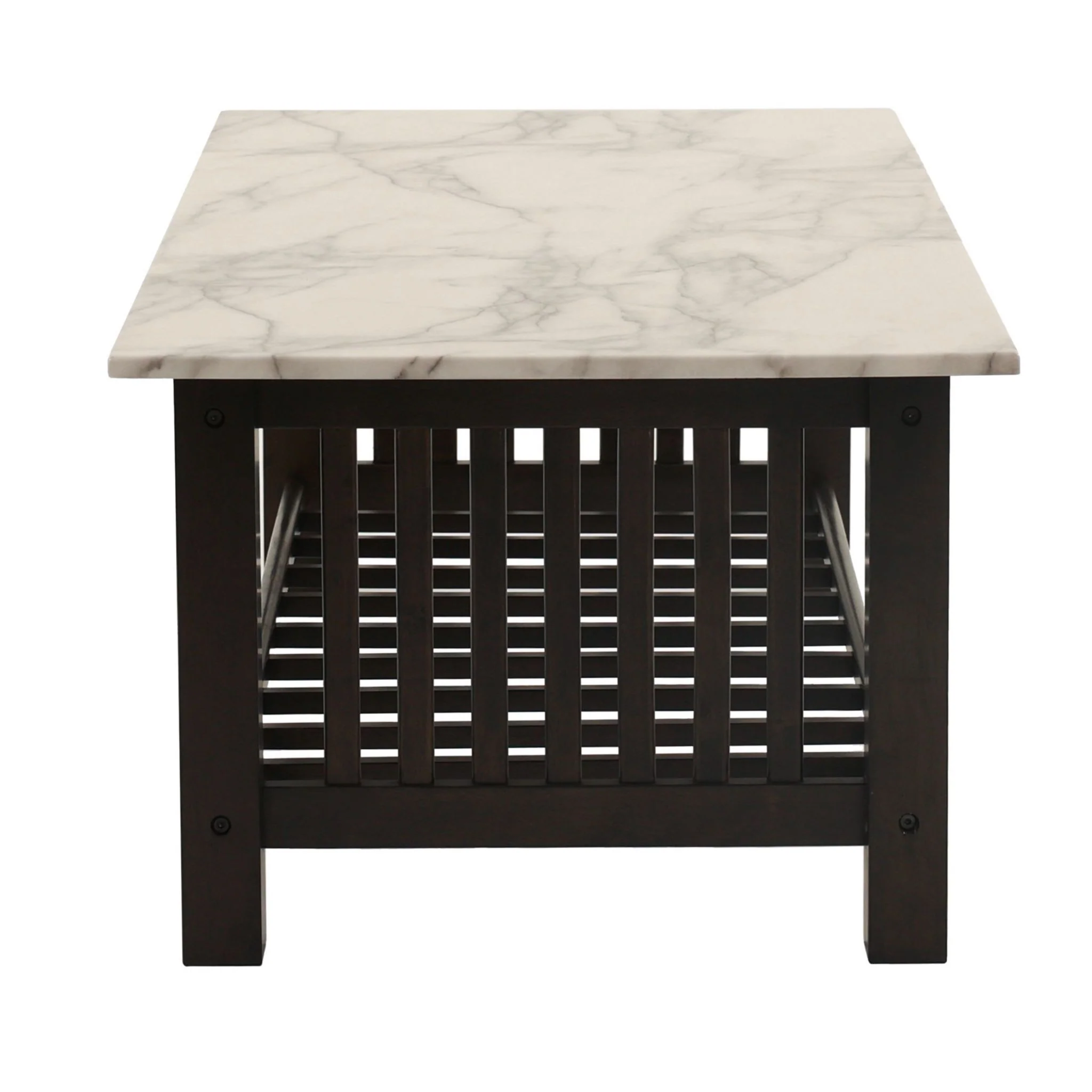 3 Piece Occasional Table Set, 1 Coffee Table And 2 End Tables, Open Storage Design - Walnut - Image 4