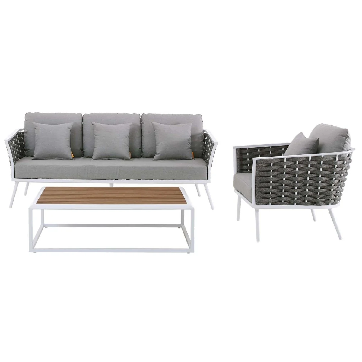 3-Piece Outdoor Patio Aluminum Sectional Sofa Set - Image 7