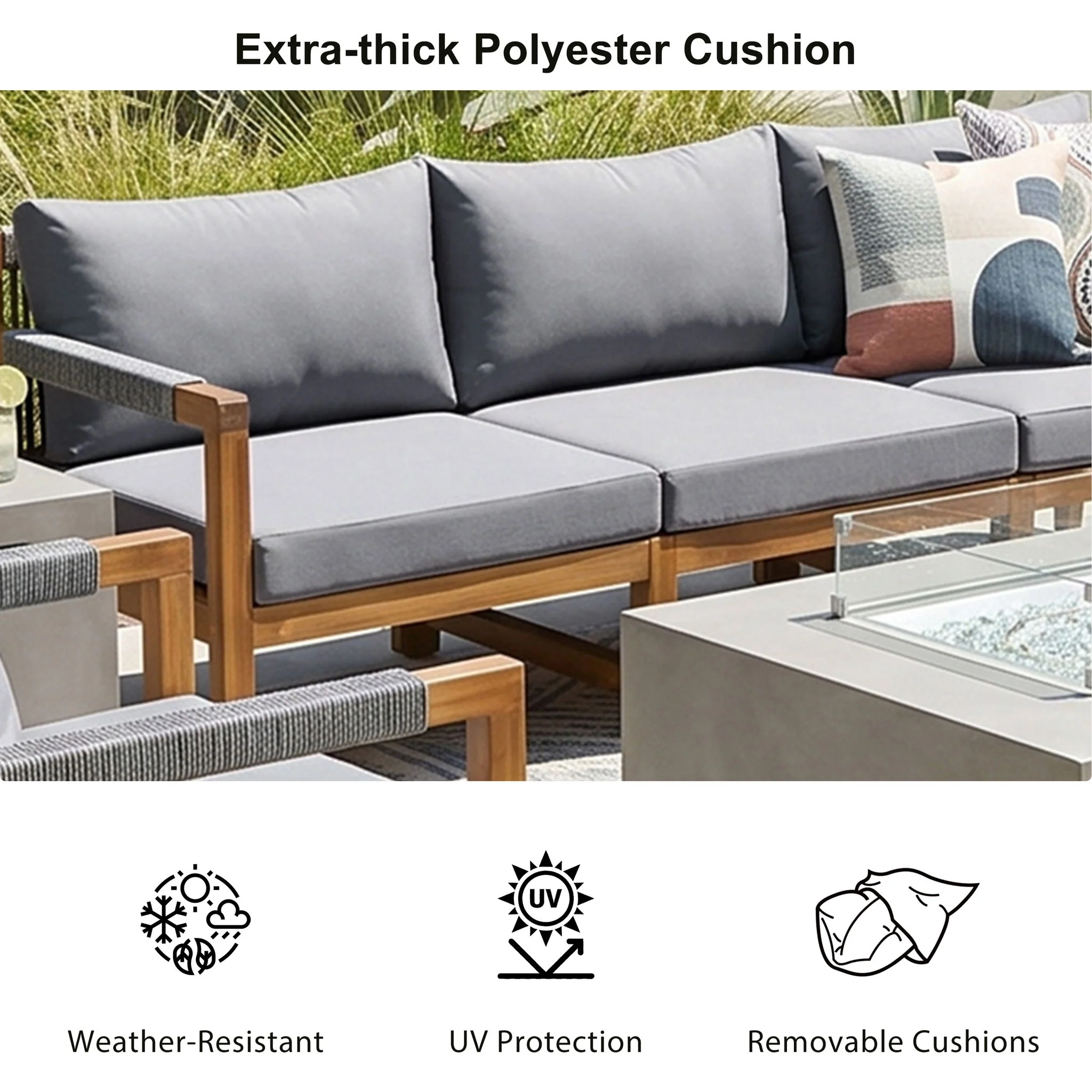 3 Piece Outdoor Sectional Sofa Set - Image 11