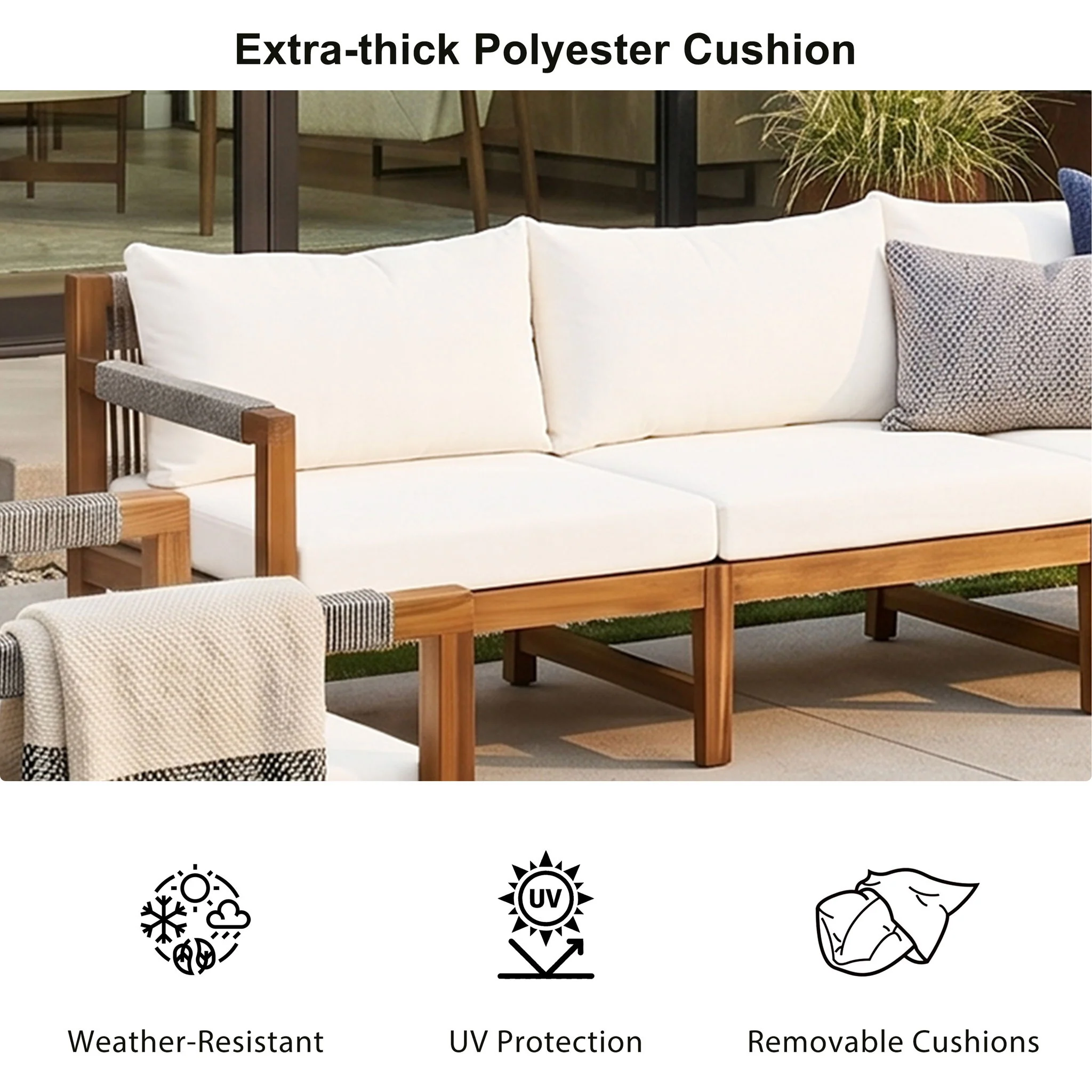 3 Piece Outdoor Sectional Sofa Set - Image 16