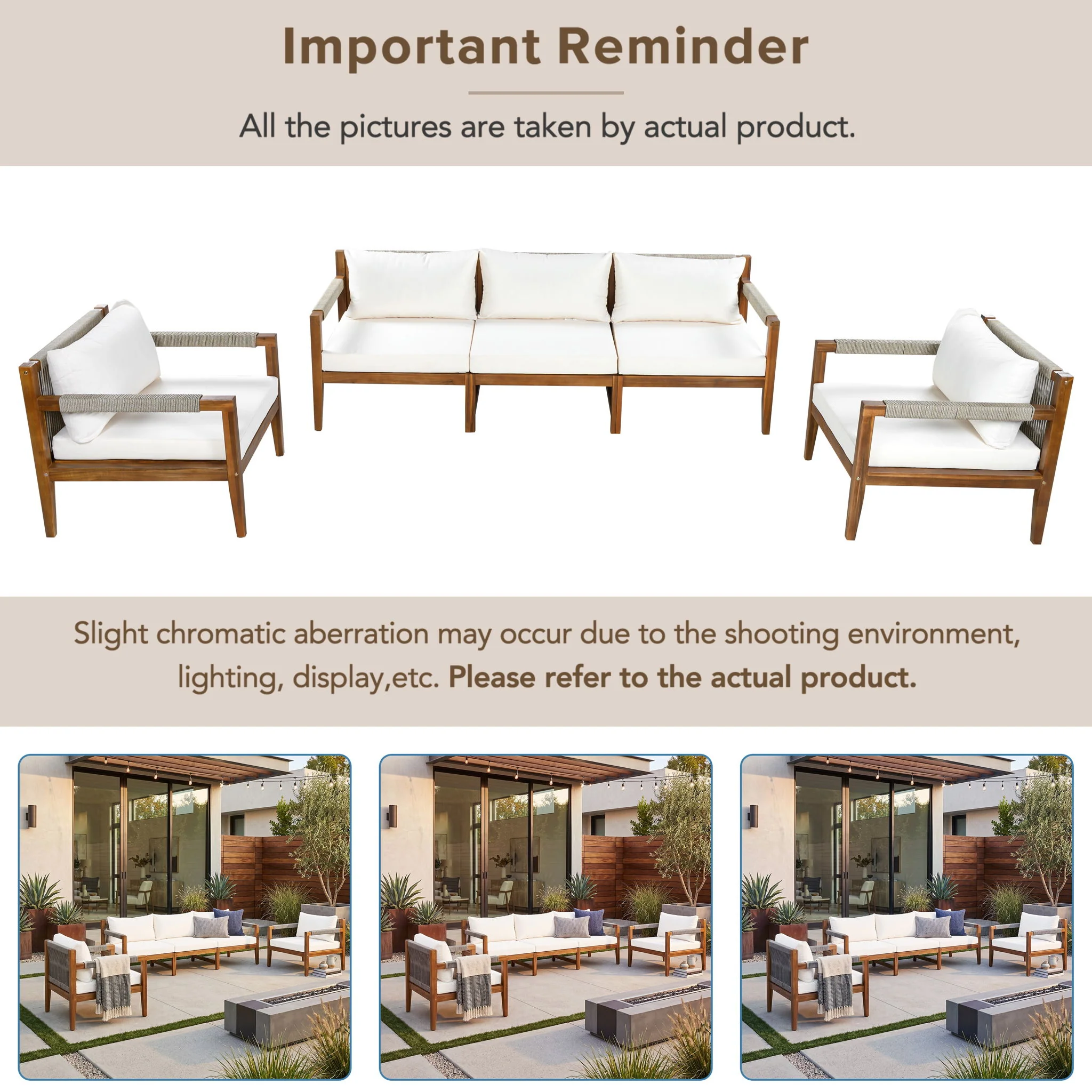 3 Piece Outdoor Sectional Sofa Set - Image 17