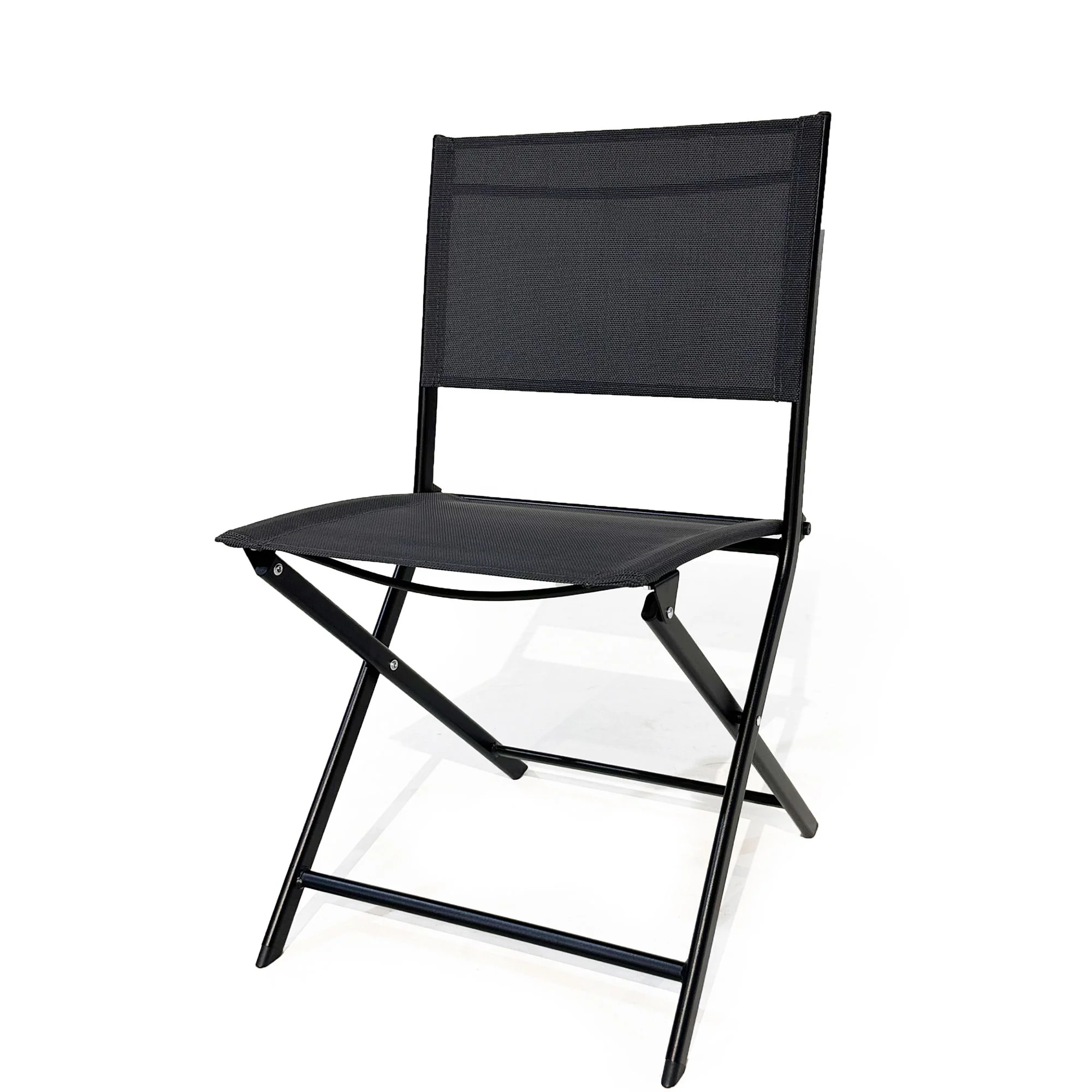 3 Piece Patio Bistro Set, Patio Set Of Foldable Patio Table And Chairs, Outdoor Patio Furniture Sets - Black - Image 2