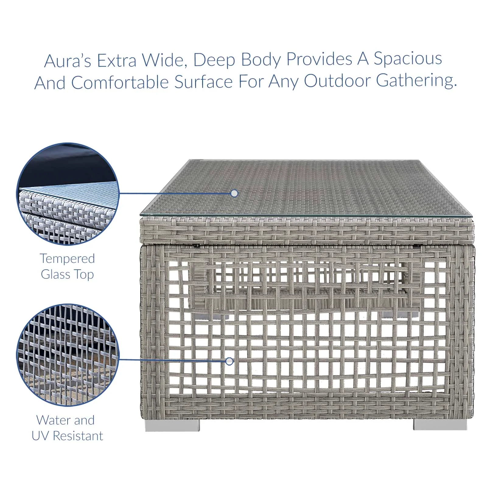 3-Piece Wicker Rattan Outdoor Patio Set for Garden, Balcony and Poolside Seating Ensemble - Image 3