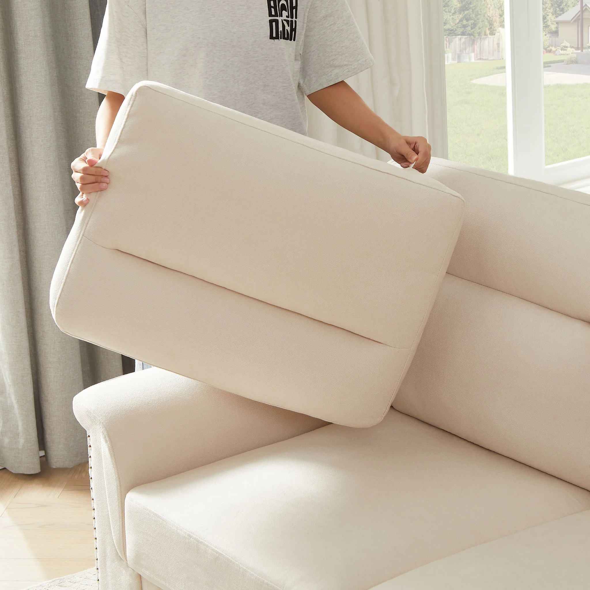 3 Seater Elegant Stationary Sofa - Image 12