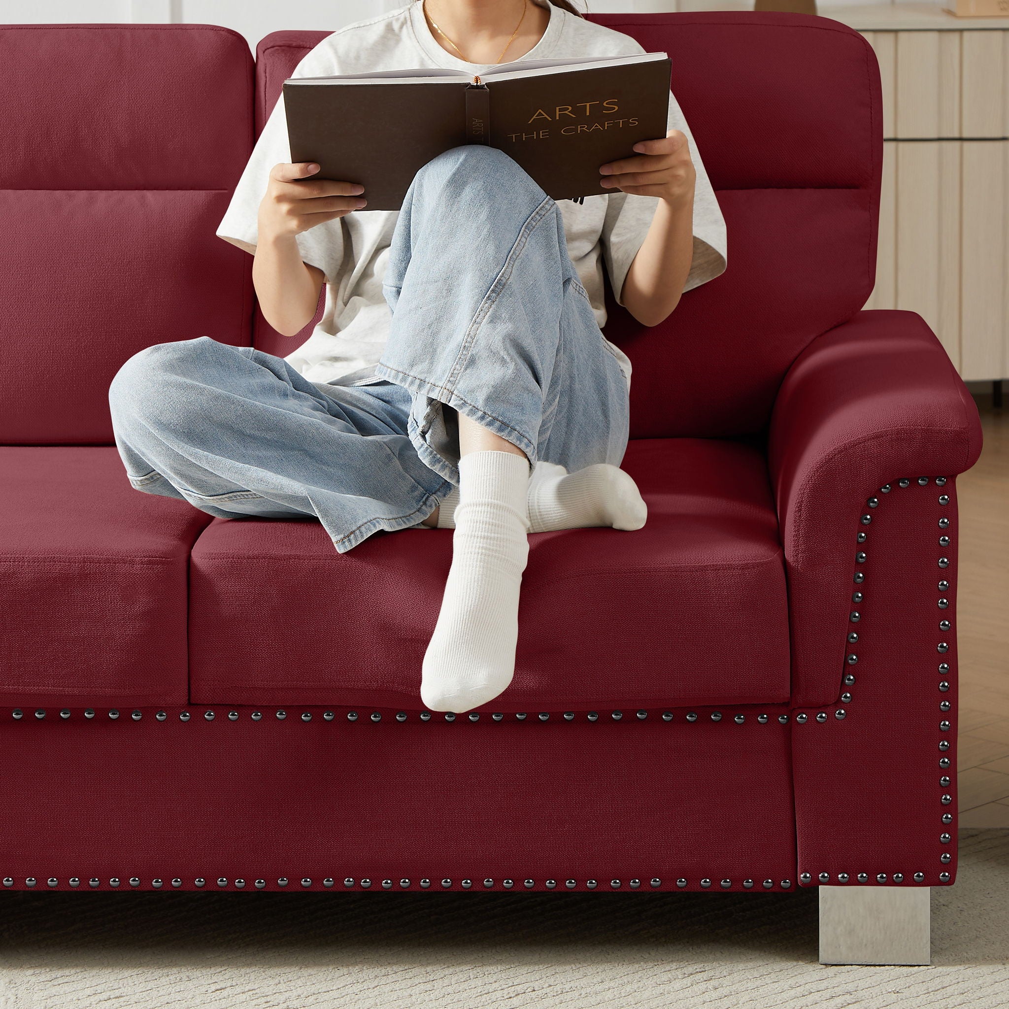 3 Seater Elegant Stationary Sofa - Image 13