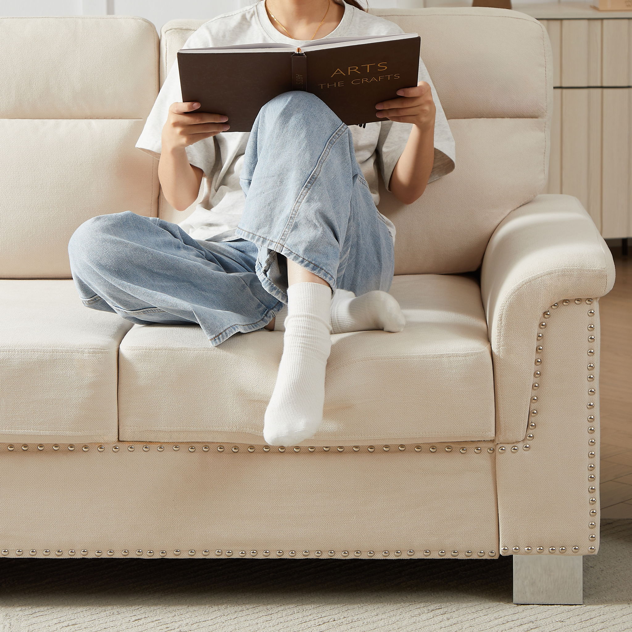 3 Seater Elegant Stationary Sofa - Image 21