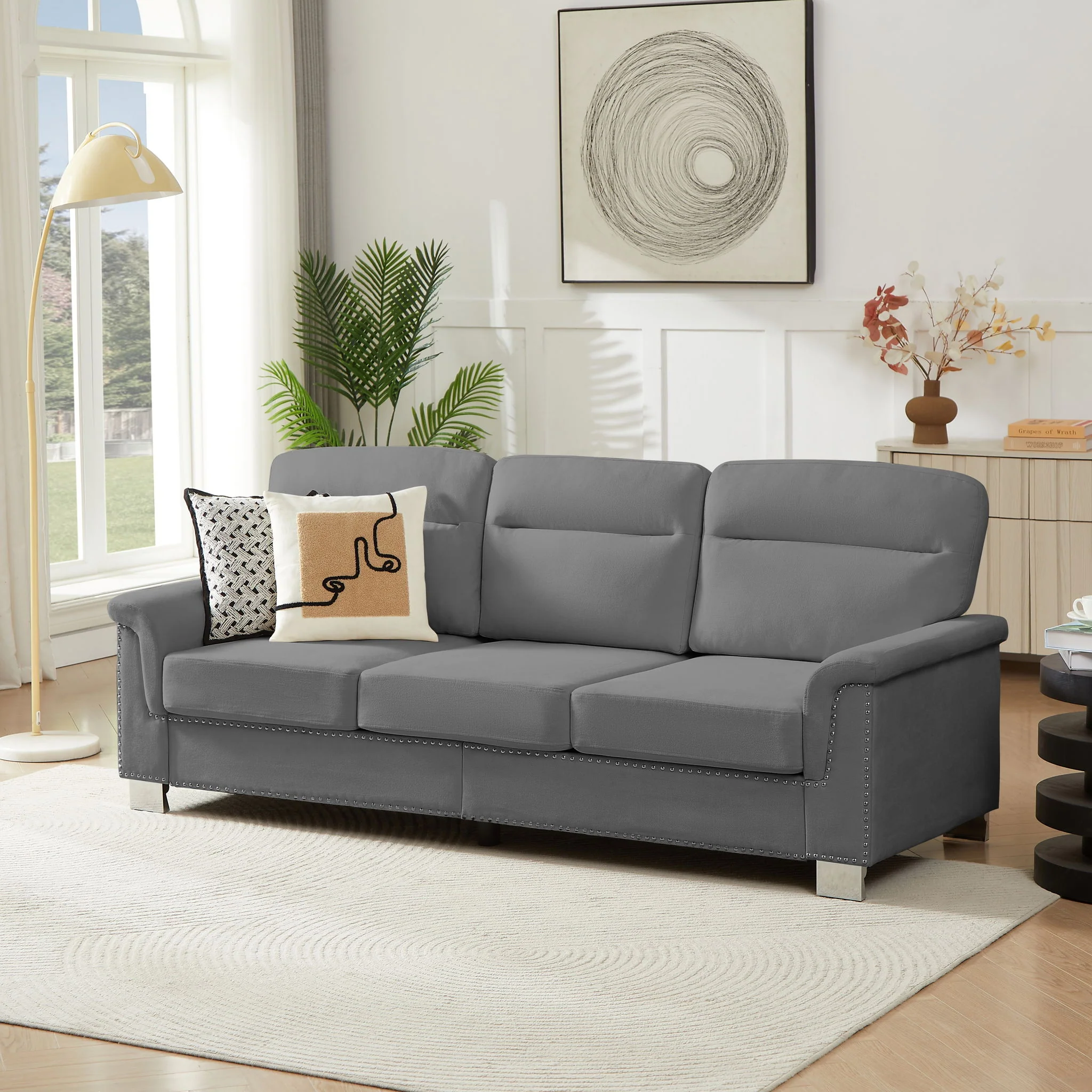 3 Seater Elegant Stationary Sofa - Image 27