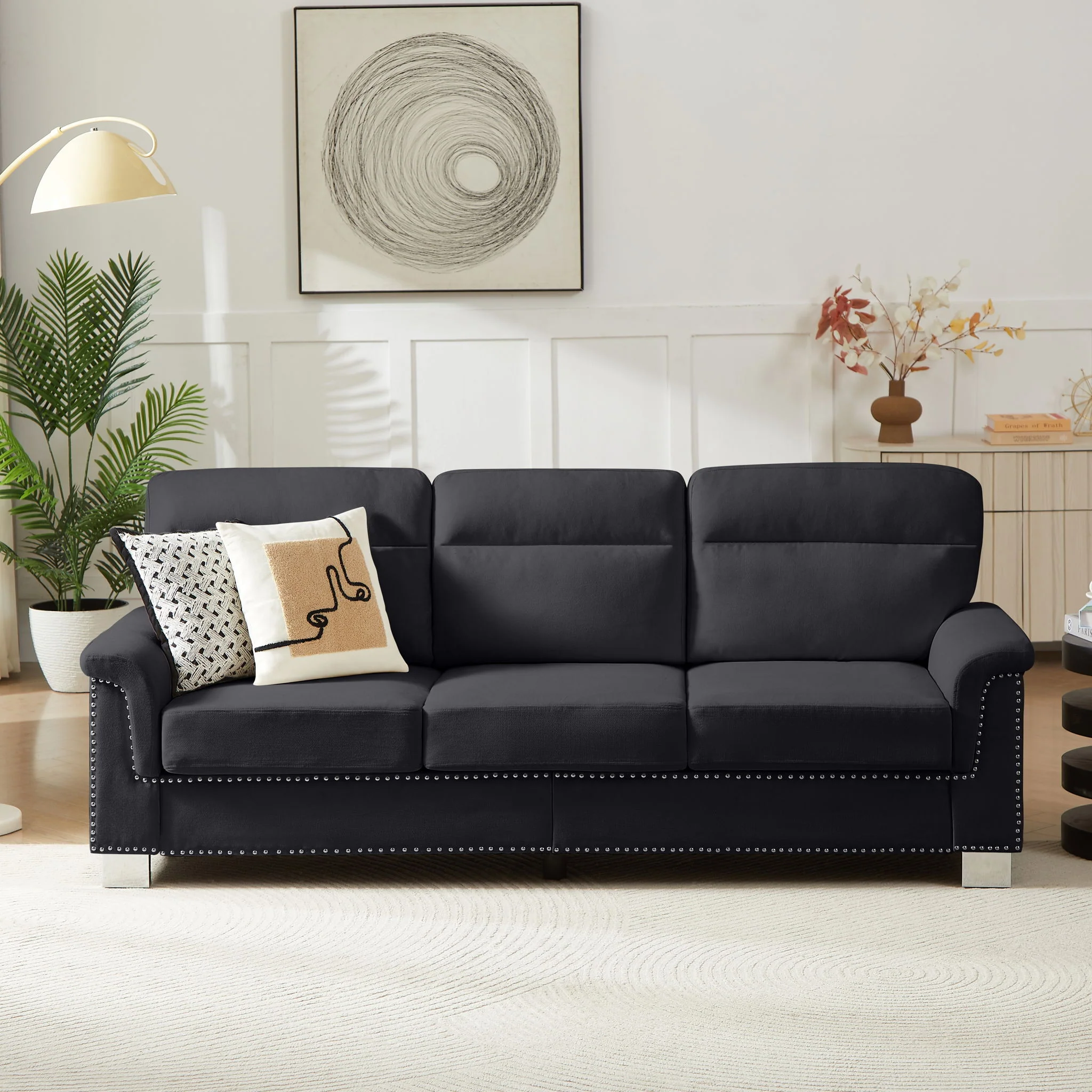 3 Seater Elegant Stationary Sofa - Image 30