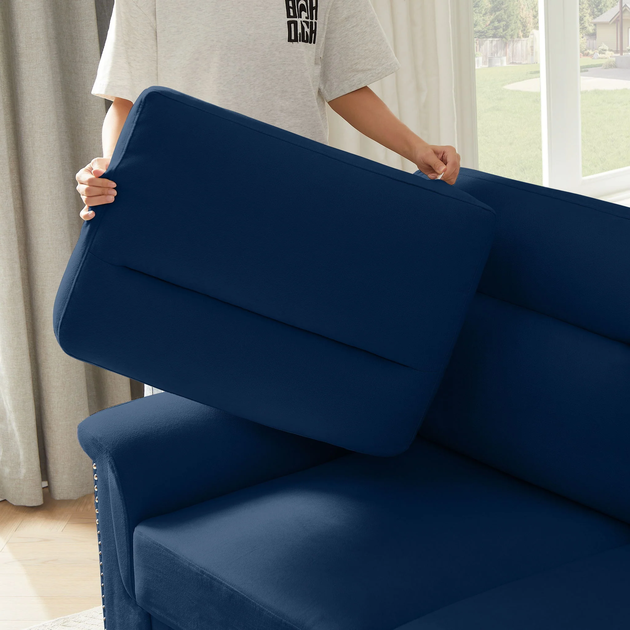 3 Seater Elegant Stationary Sofa - Image 6