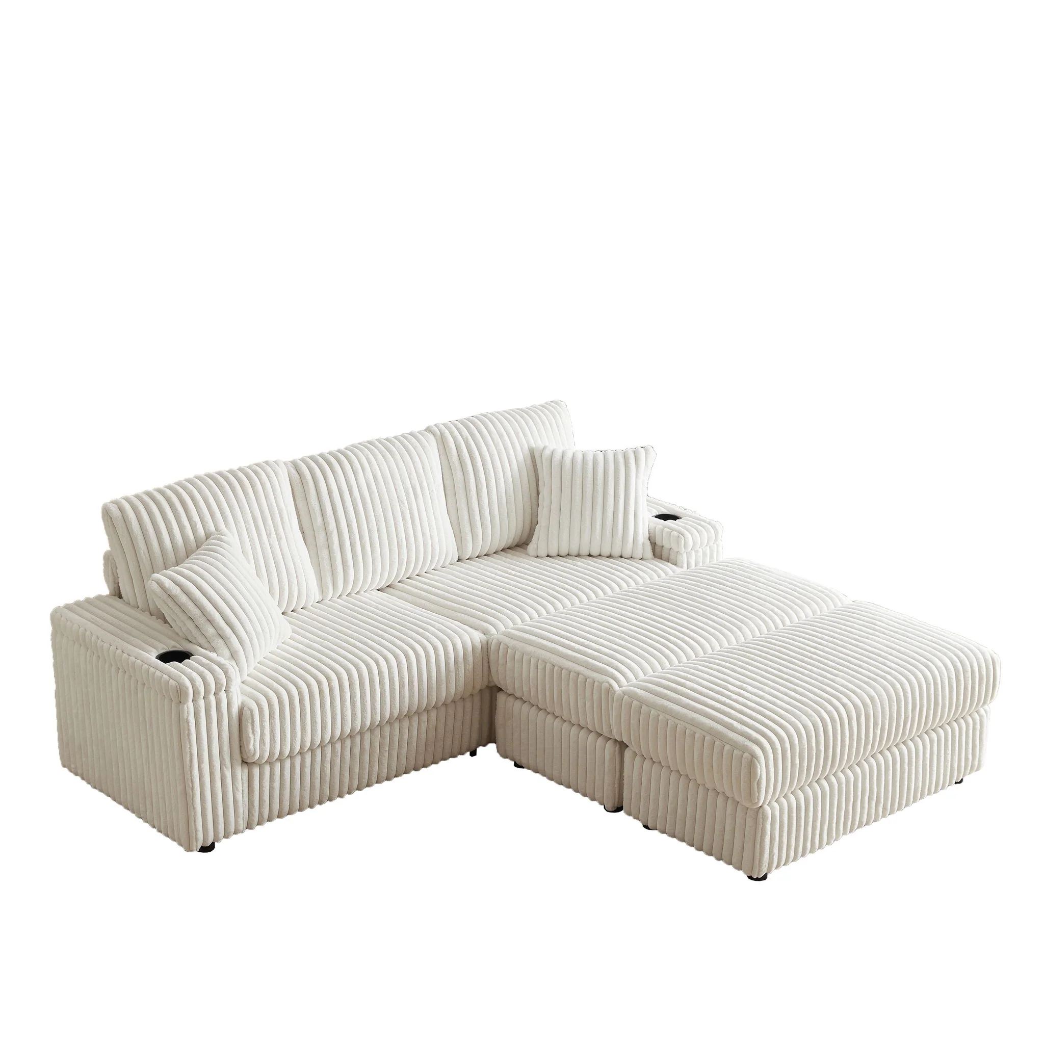 3 Seater Sofa With 2 Ottomans For Living Room - Image 2