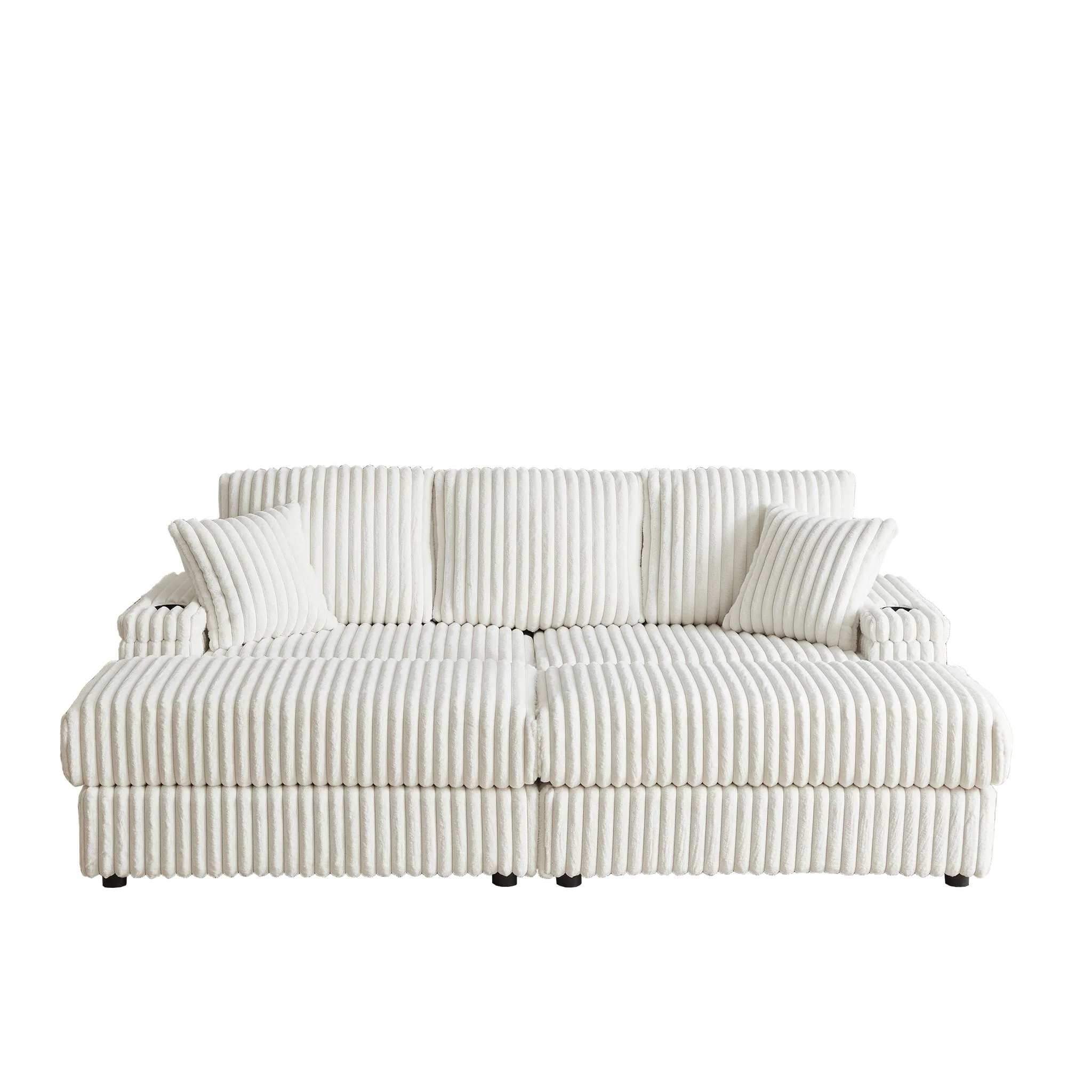 3 Seater Sofa With 2 Ottomans For Living Room - Image 21