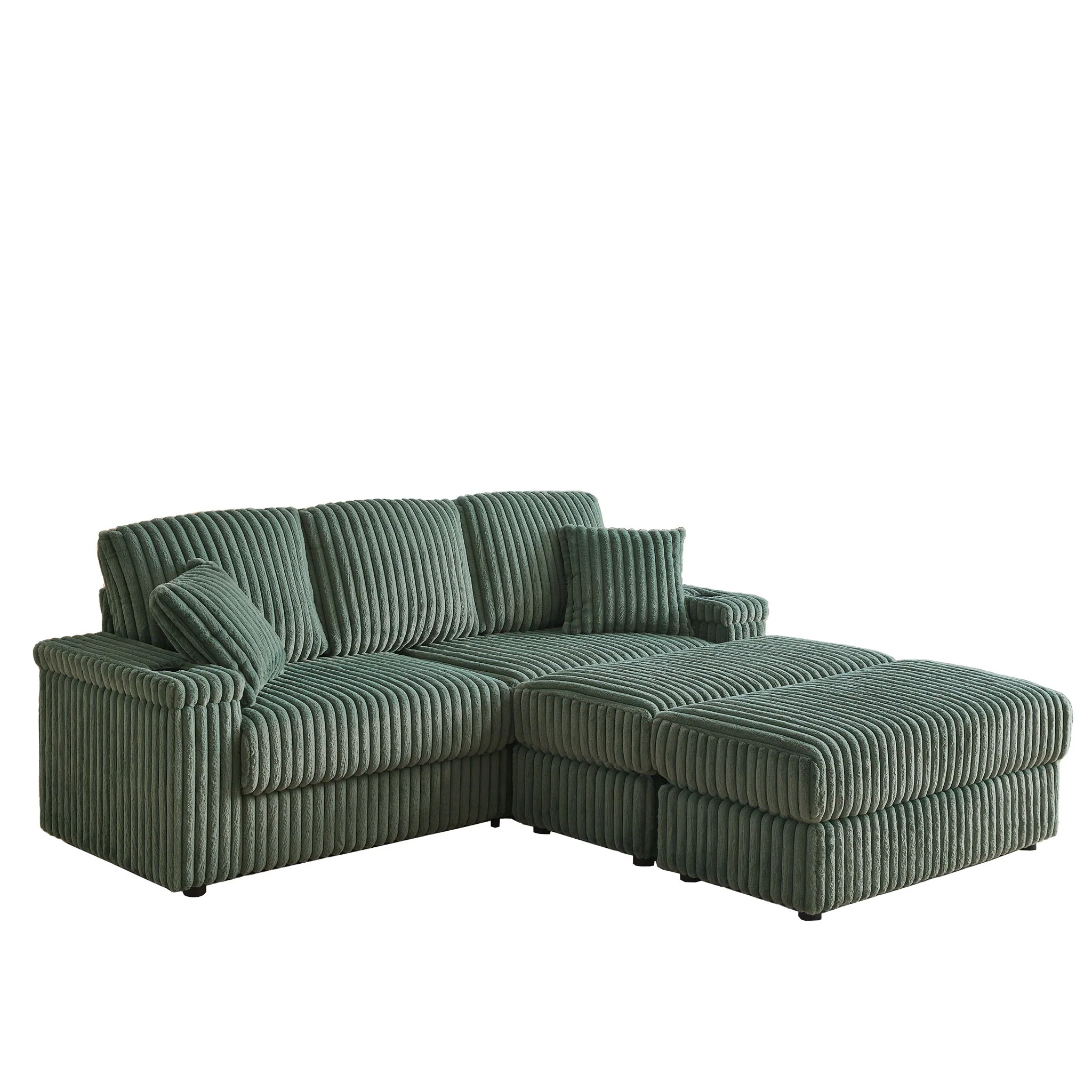 3 Seater Sofa With 2 Ottomans For Living Room - Image 23