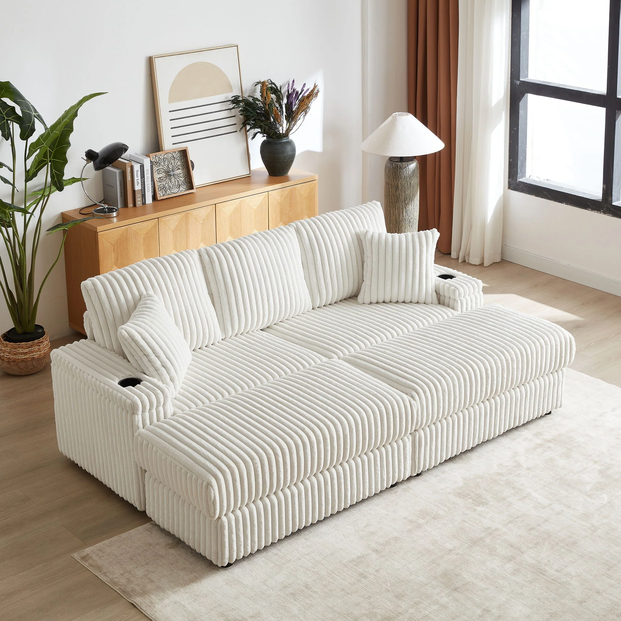 3 Seater Sofa With 2 Ottomans For Living Room - Image 33