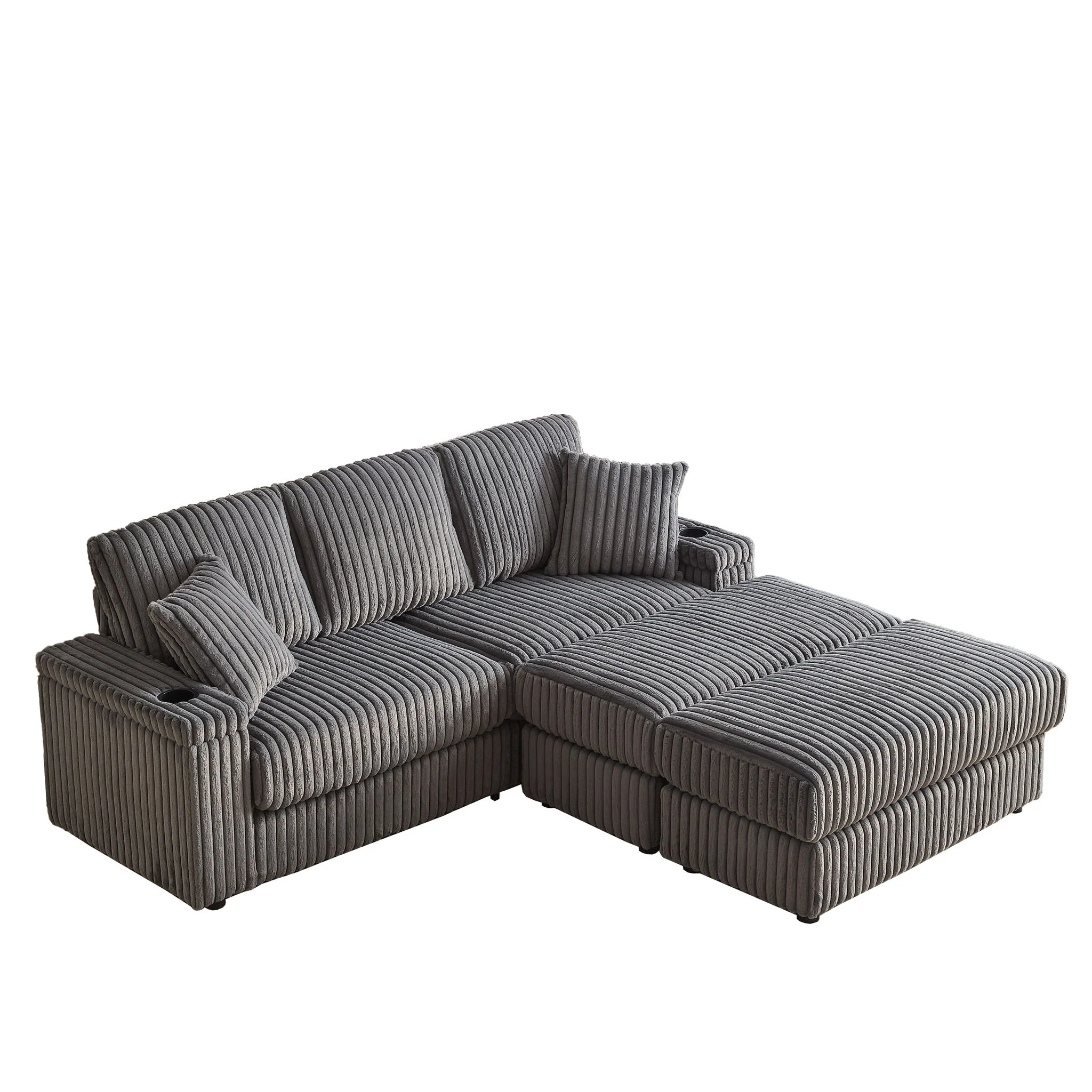 3 Seater Sofa With 2 Ottomans For Living Room - Image 4