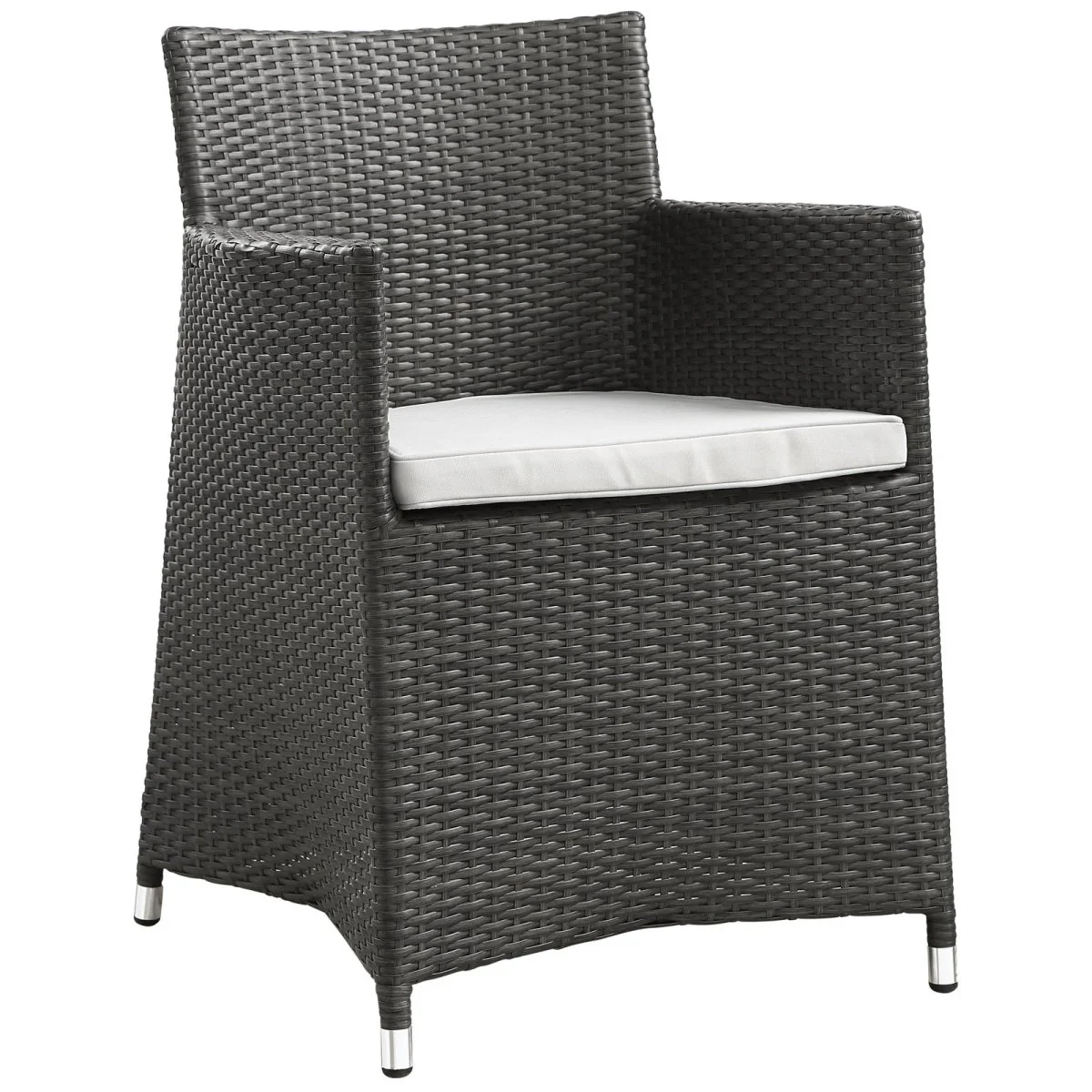 32" Rattan Outdoor Dining Armchair with Armrests - Weather-Resistant Patio Seating for Gardens - Image 4