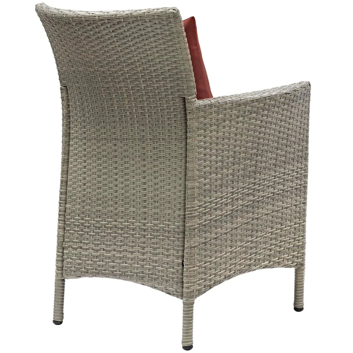 34" Wicker Rattan Outdoor Dining Armchair for Patio, Deck and Garden Seating - Image 12