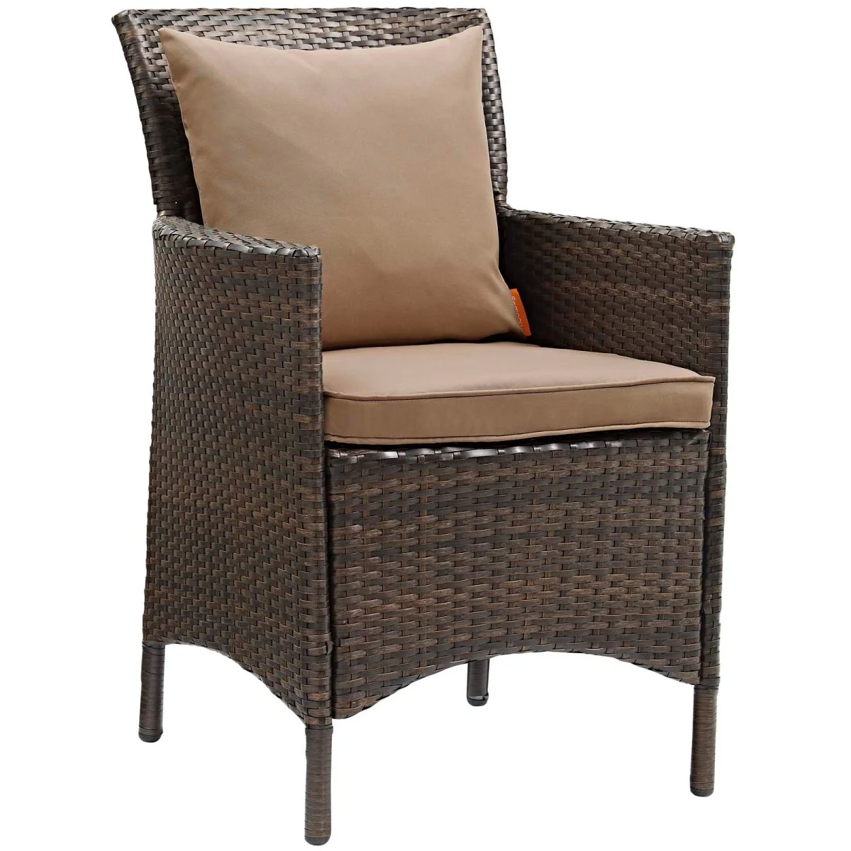 34" Wicker Rattan Outdoor Dining Armchair with Armrests for Patio and Garden Seating - Image 10