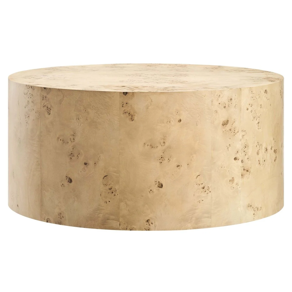 35 Inch Sophisticated Round Burl Wood Coffee Table - Image 9