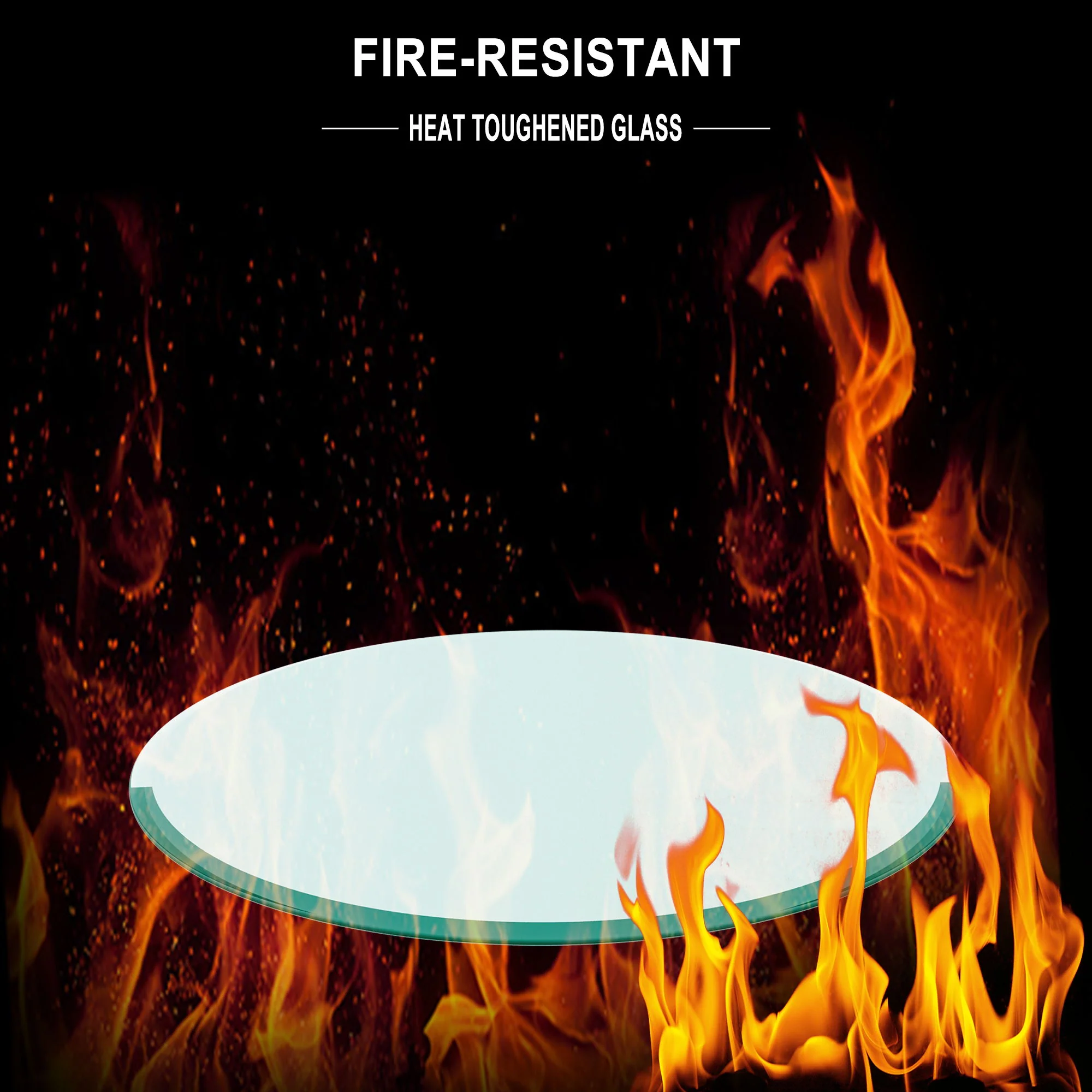 36" Round Tempered Glass Table Top Clear Glass 1 / 4" Thick Flat Polished Edge - Transparent - Image 5