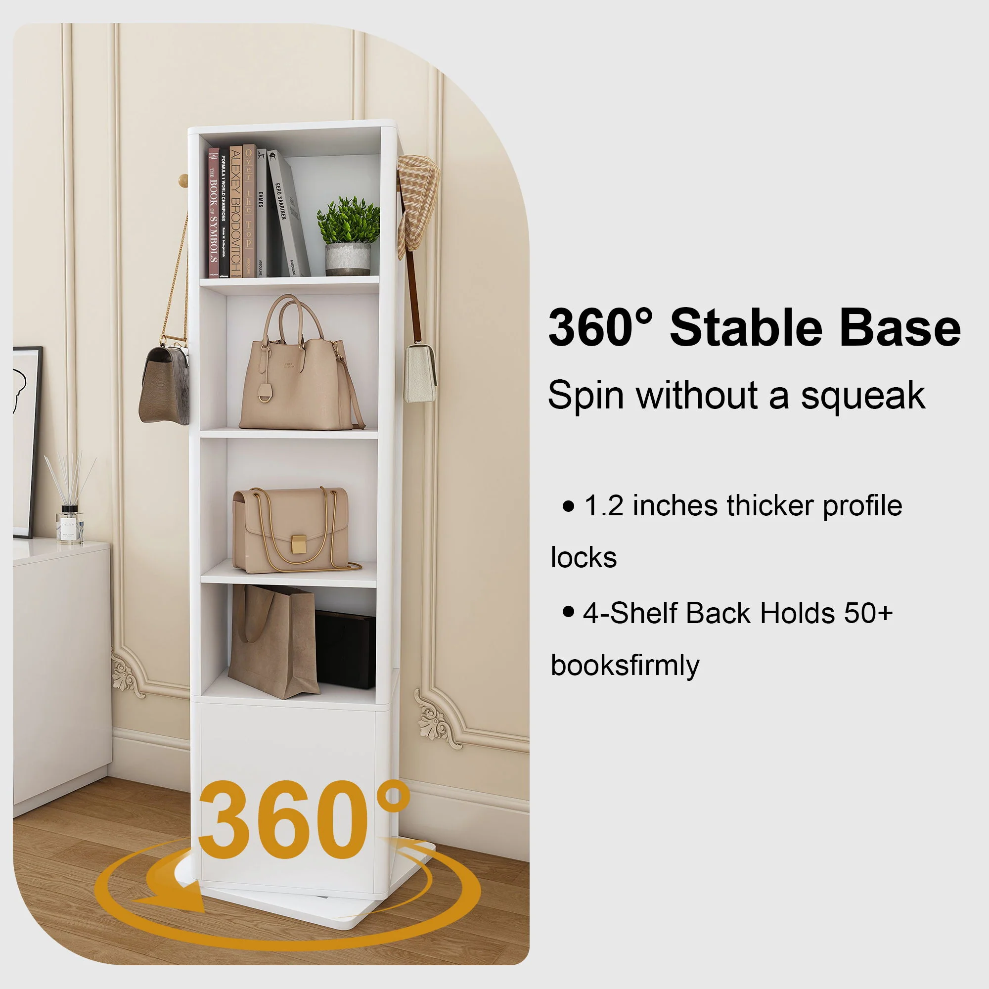 360° Rotating Makeup Cabinet With Full Length Mirror - Image 10