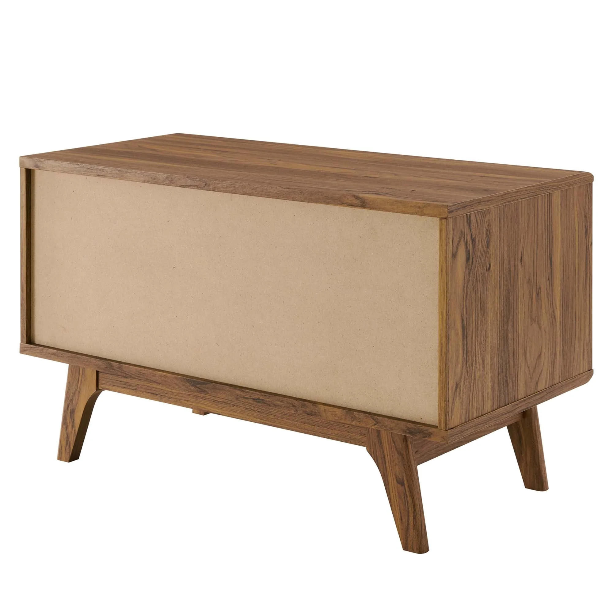 37 Inch Vinyl Record Display Stand with Sliding Door in Walnut White - Image 5