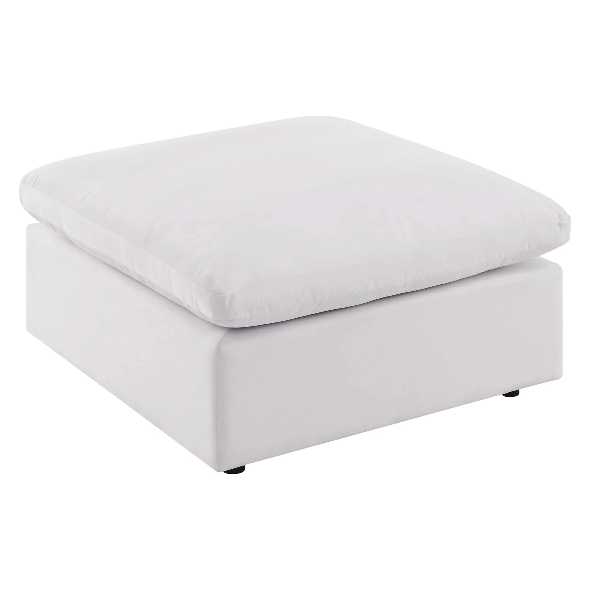 37" Overstuffed Outdoor Patio Ottoman Plush Cushioned Weather-Resistant Footstool