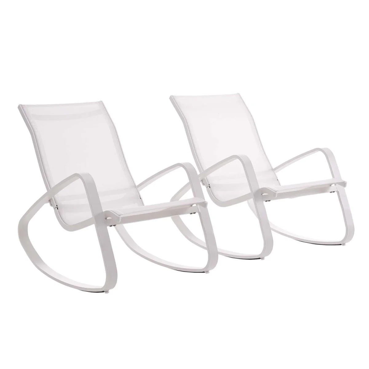 38” Aluminum Mesh Sling Rocking Outdoor Lounge Chair for Patio and Lawn - Image 13